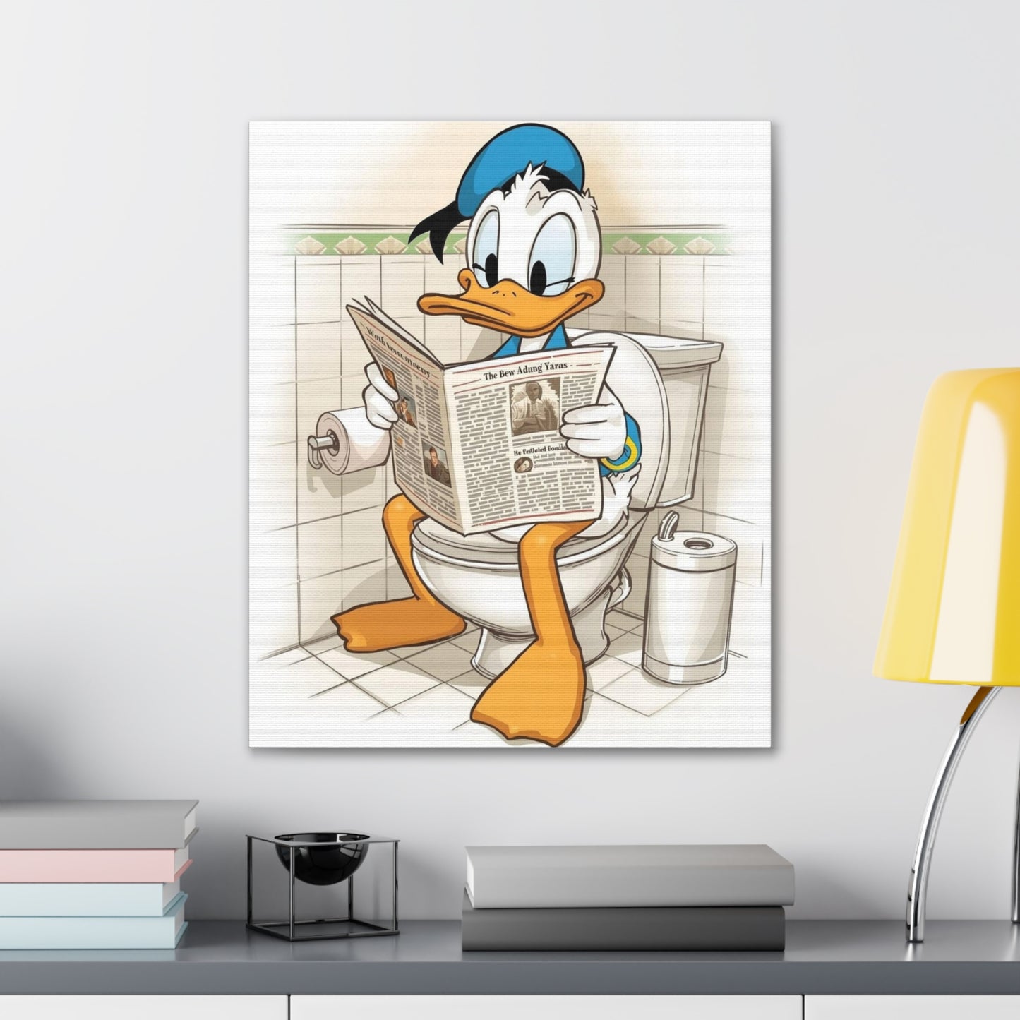 Duck in the Library - Canvas Stretched, 0.75 - Wall Art 2026 - Bathroom Humor"