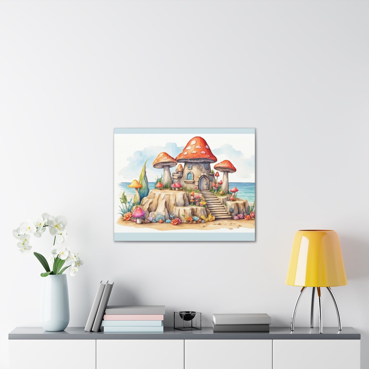 Mushroom House - Canvas Stretched, 0.75"