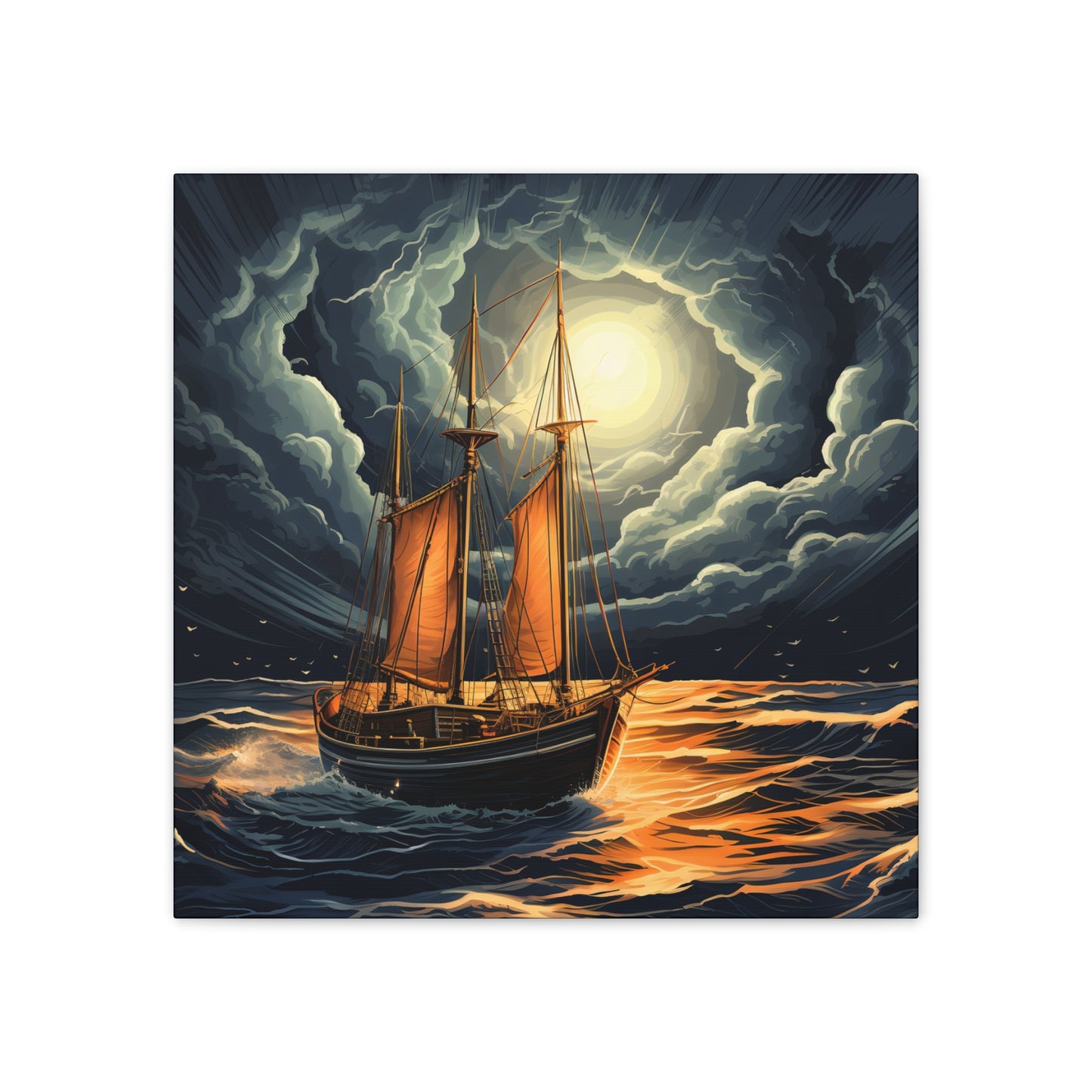 Sailing in the moonlight - Canvas Stretched, 0.75"