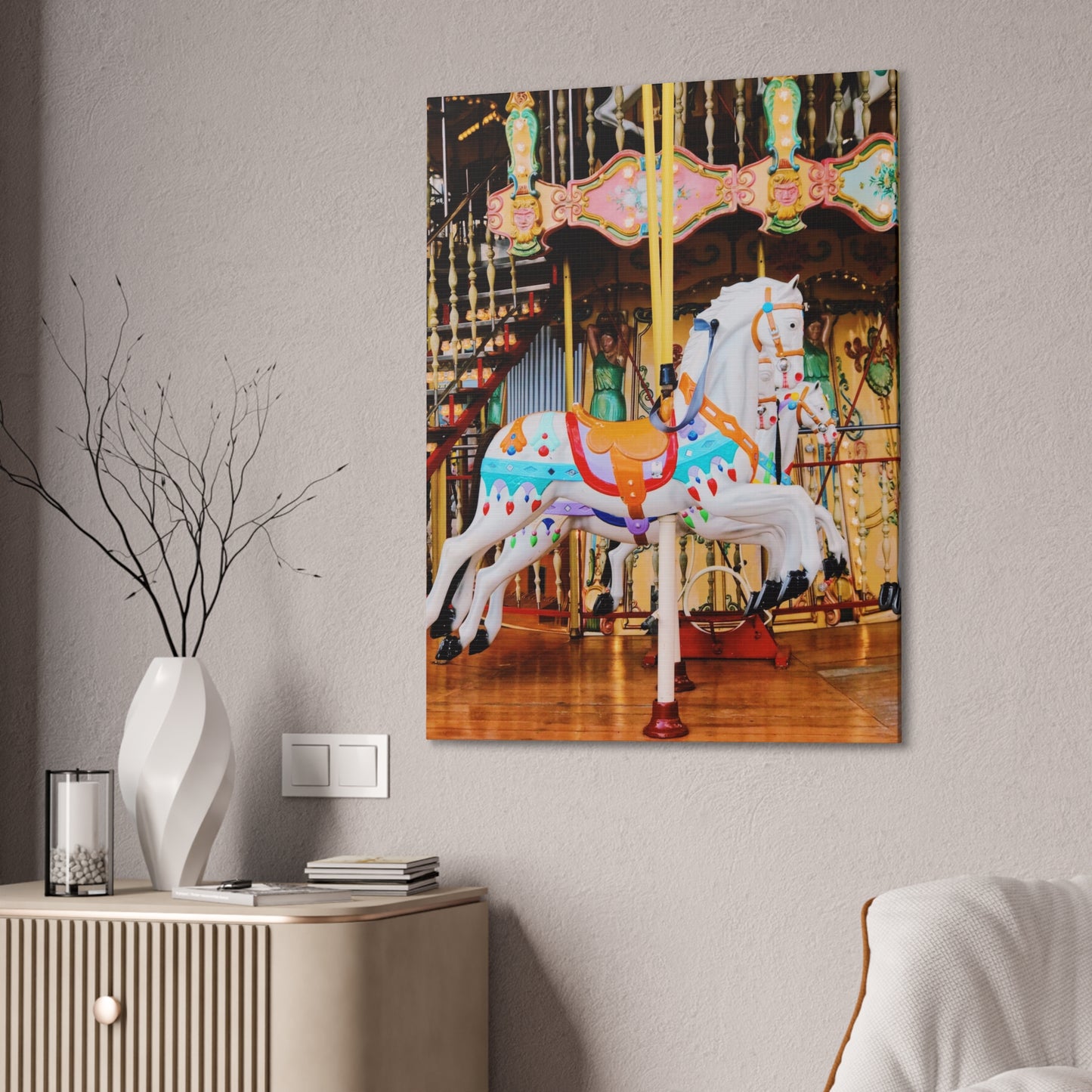 Carousel Horses - Canvas Stretched, 0.75"