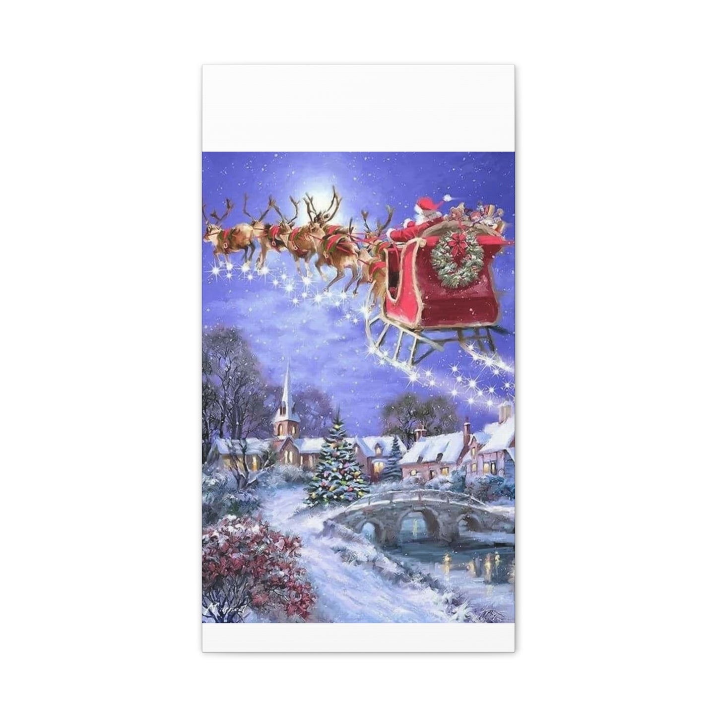 Santa's Coming - Canvas Stretched, 0.75" Christmas