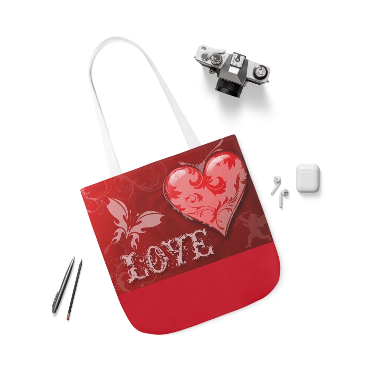 Valentines - Canvas Tote Bag, 5-Color Straps