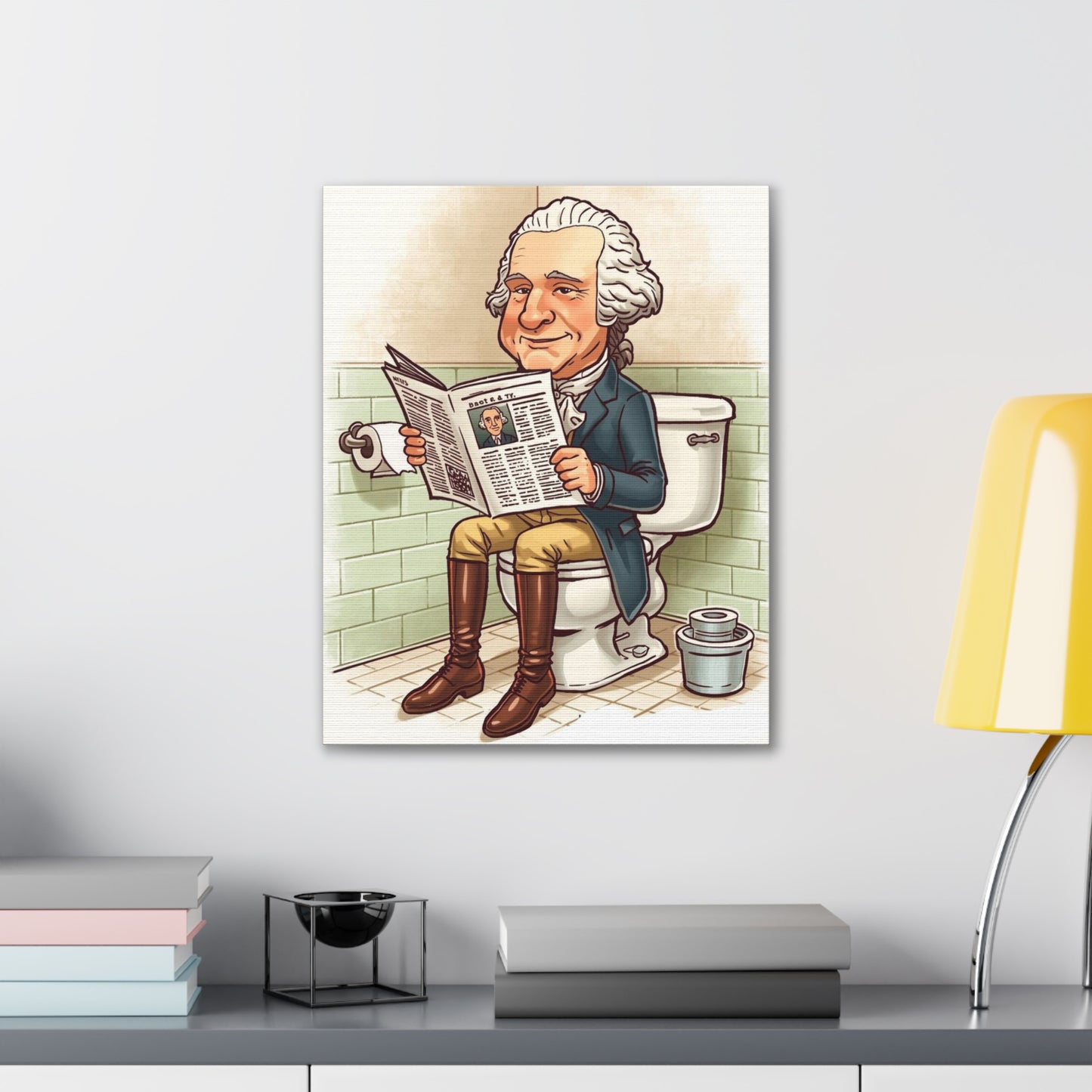 George on the pot - Canvas Stretched, 0.75" - Wall Art 2026 - Bathroom Humor