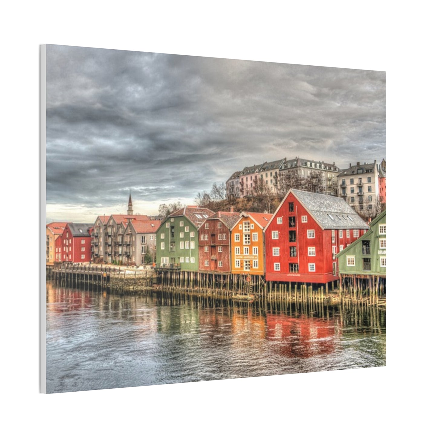 Dock Houses - Canvas Stretched, 0.75"