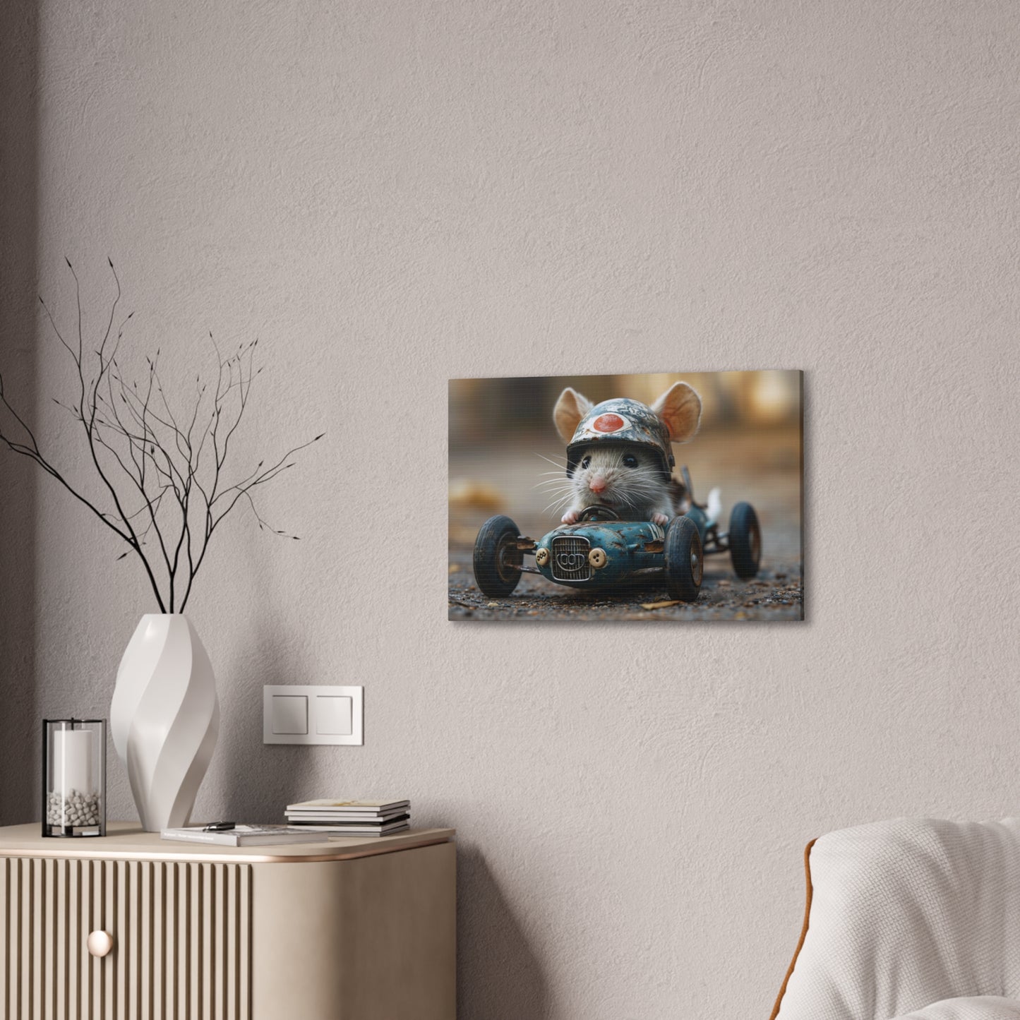 Mouse Racer - Canvas Stretched, 0.75"