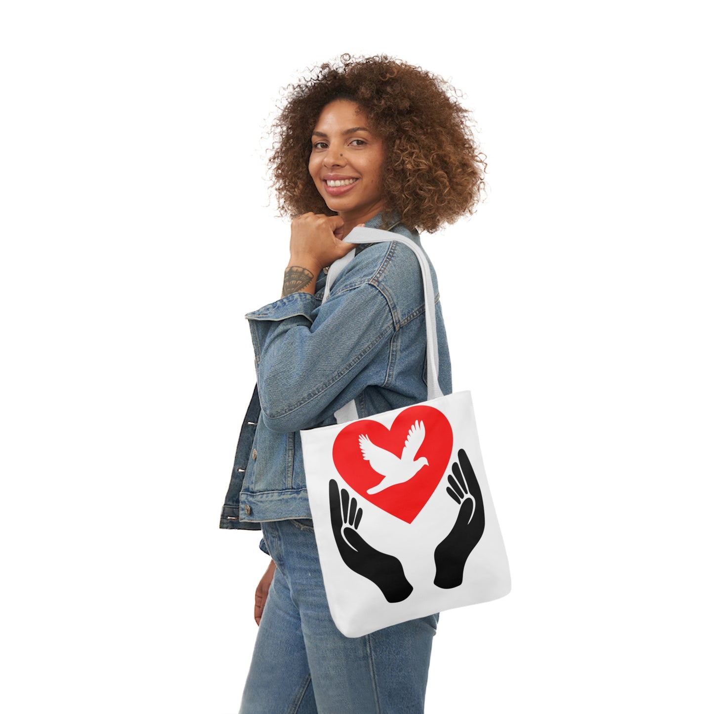 Heart and Hands - Canvas Tote Bag, 5-Color Straps