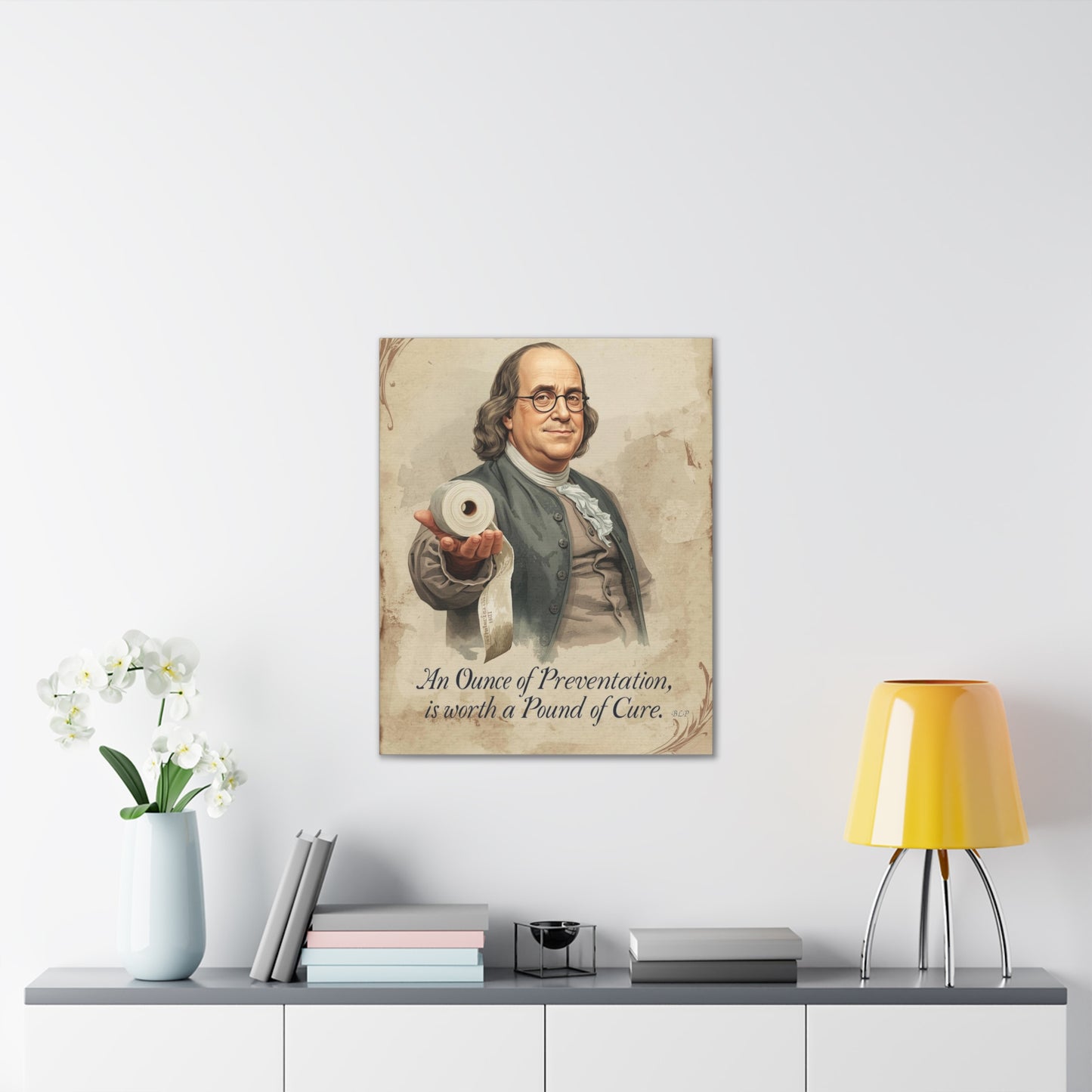 Franklin - Canvas Stretched, 0.75" - 2026 Wall Art - Bathroom Humor