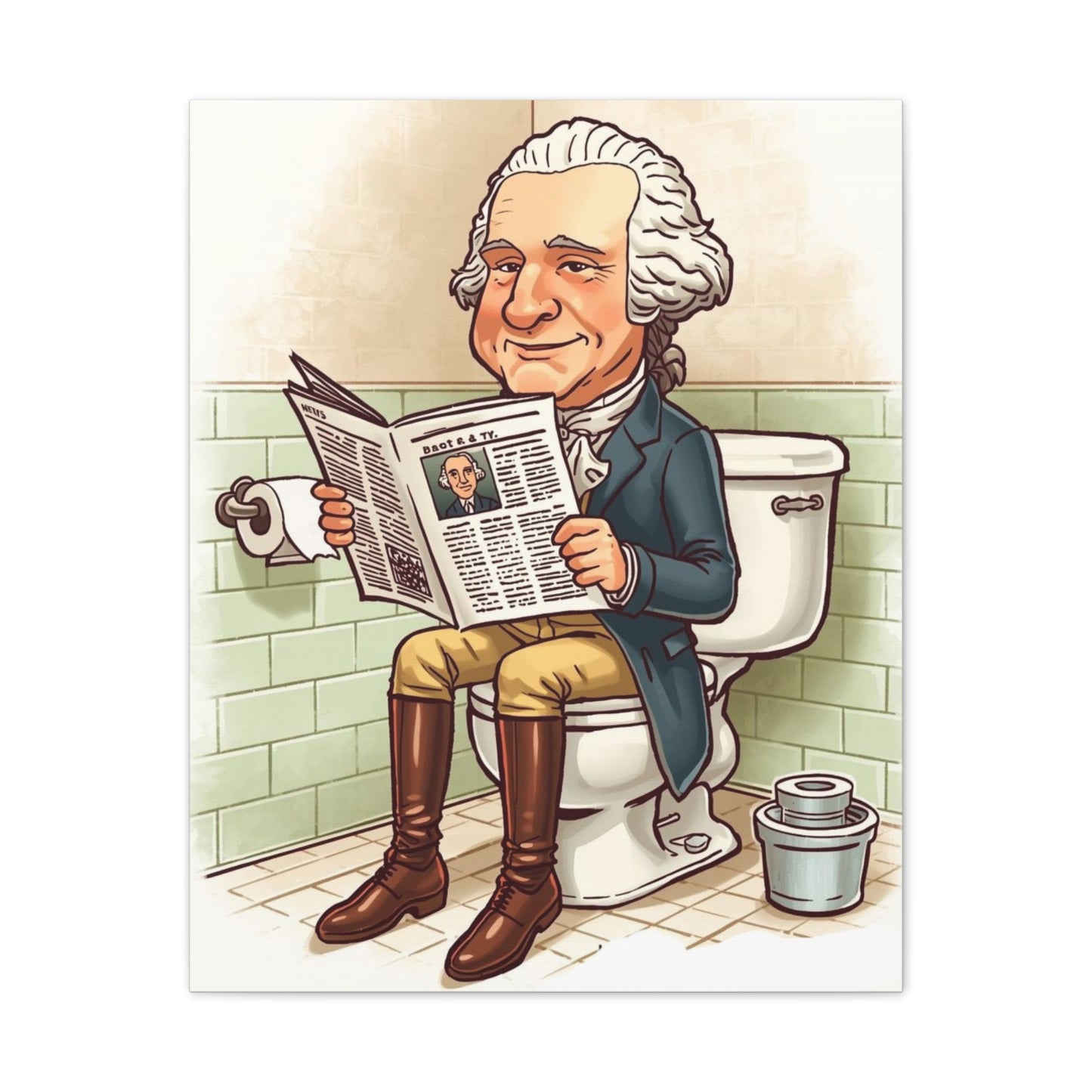 George on the pot - Canvas Stretched, 0.75" - Wall Art 2026 - Bathroom Humor