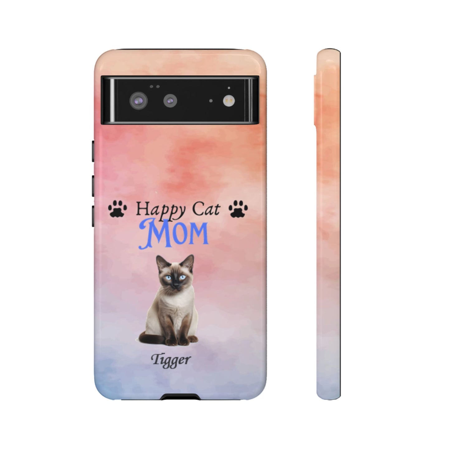 Happy Cat Mom - Personalized - Whimsical Phone Cases - Mother's Day