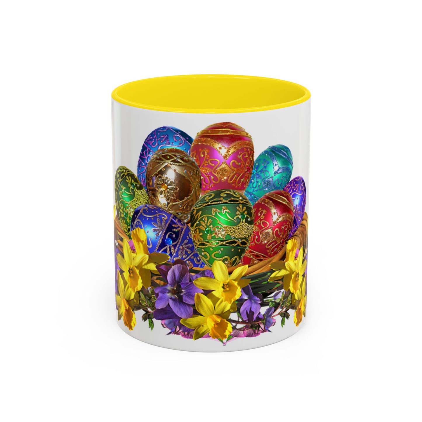 Easter Eggs - Accent Coffee Mug (11, 15oz) - Easter