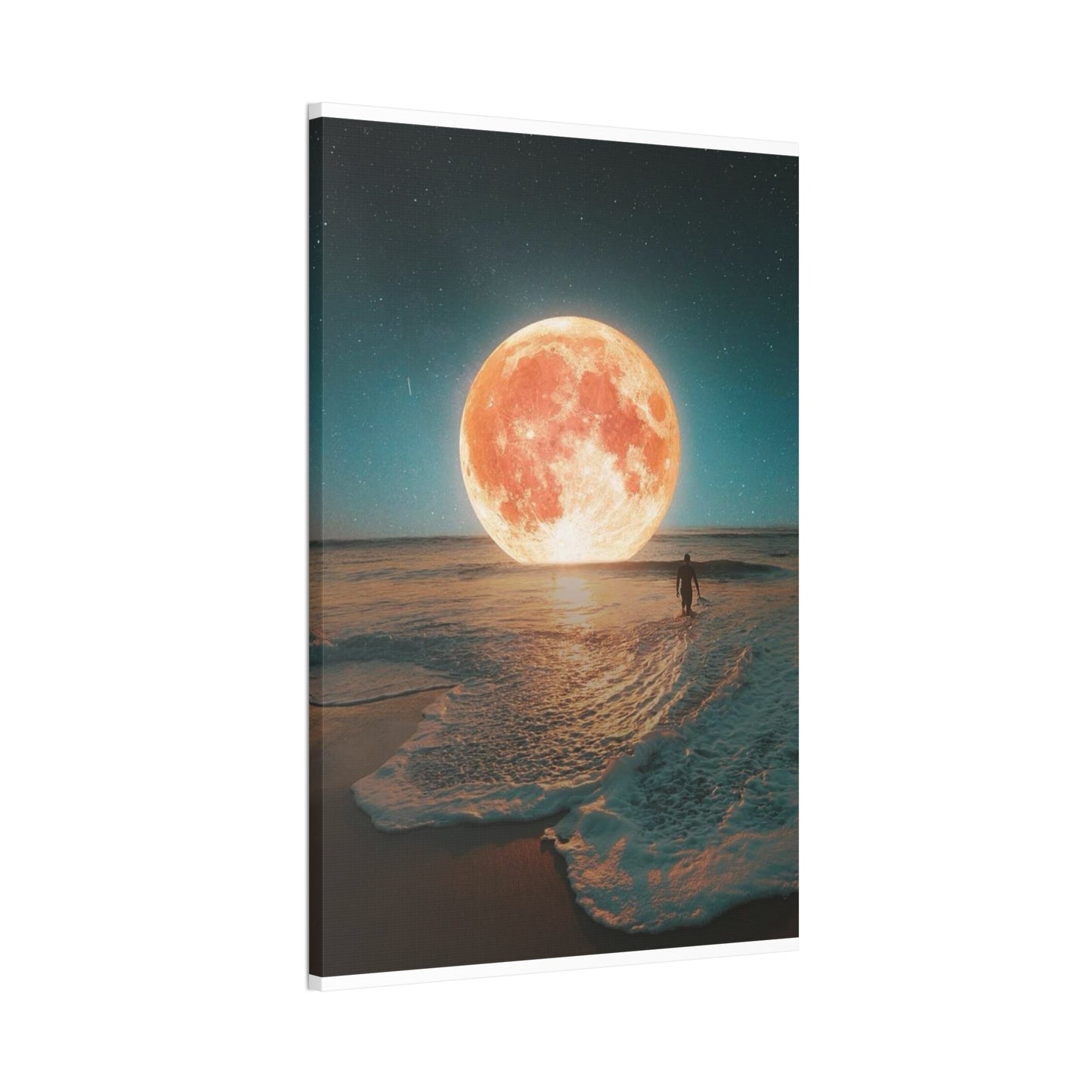 Moon on the water - Canvas Stretched, 0.75"