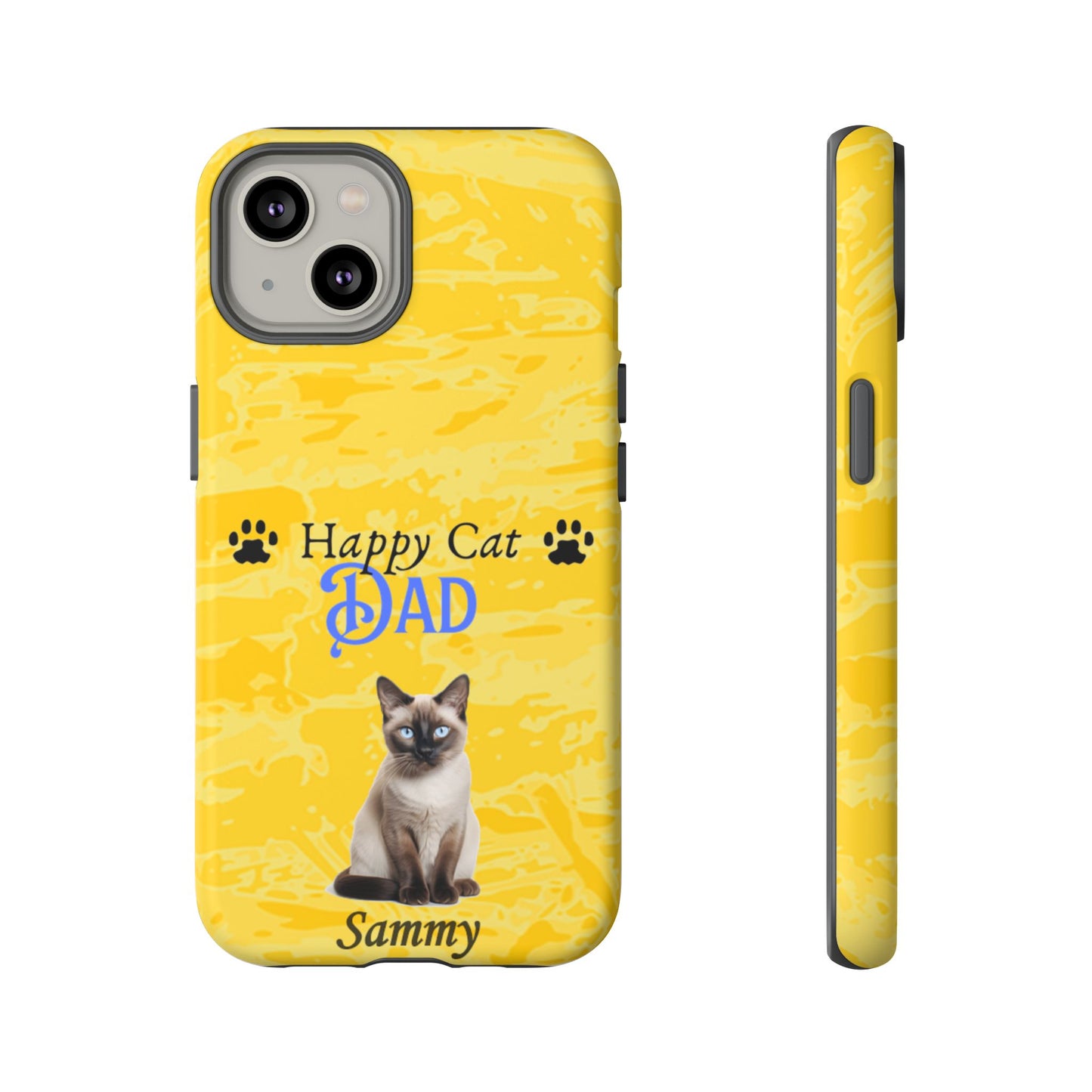 Happy Cat Dad - Personalized - Whimsical Phone Cases - Father's Day