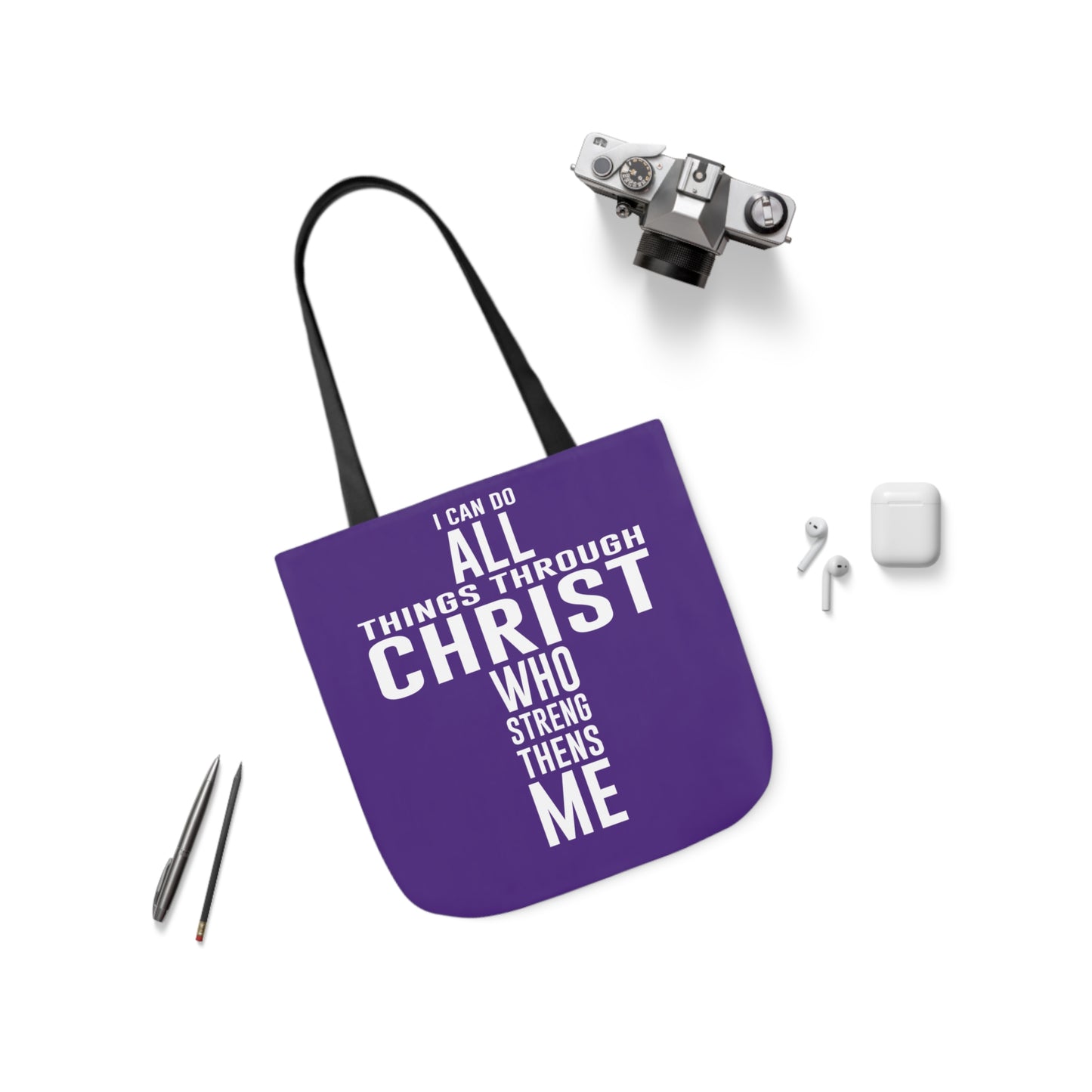 I can do - Canvas Tote Bag, 5-Color Straps - Religious