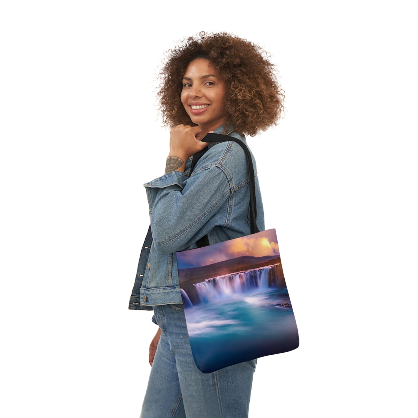 Waterfall - Canvas Tote Bag, 5-Color Straps