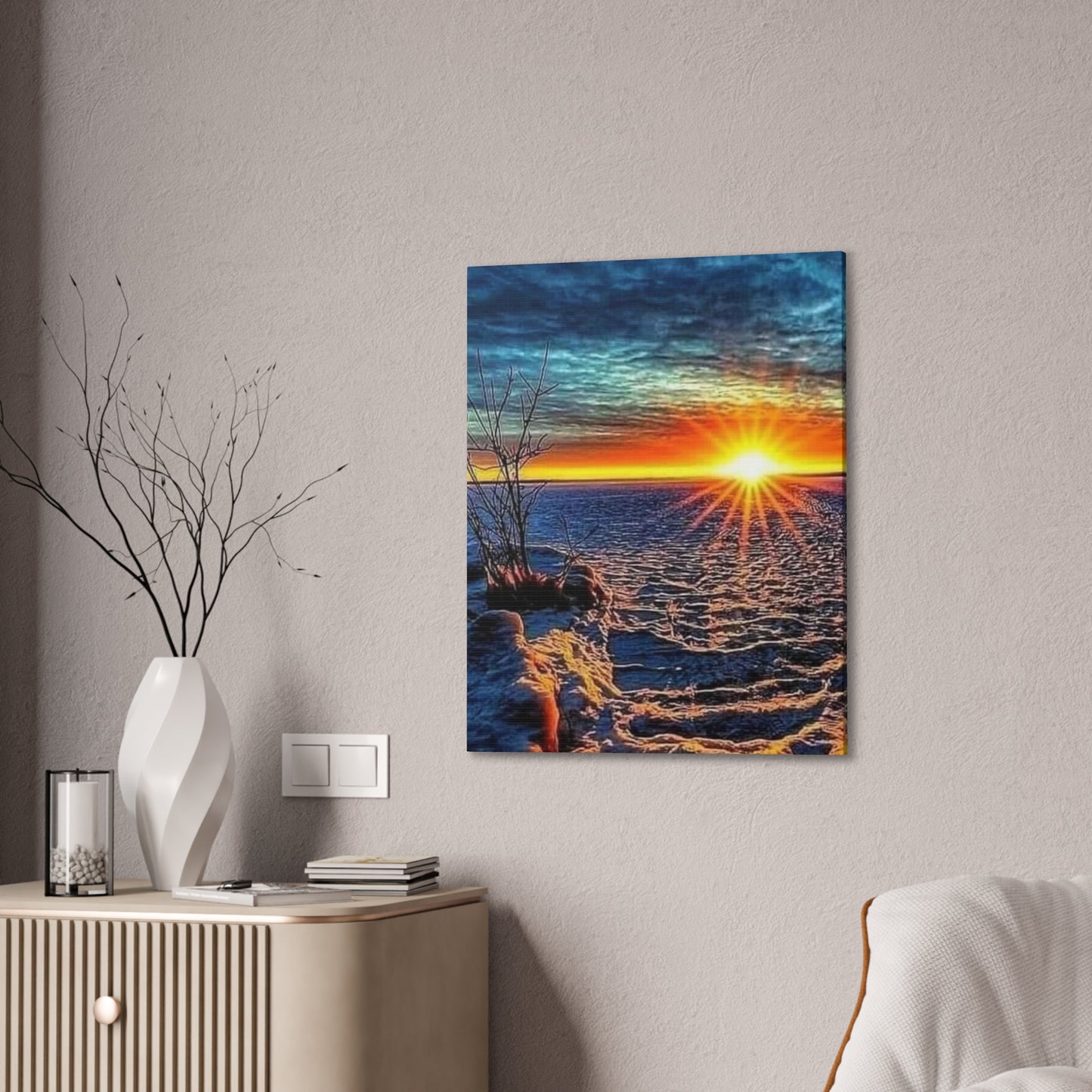 Sunrise on the Ocean - Canvas Stretched, 0.75"