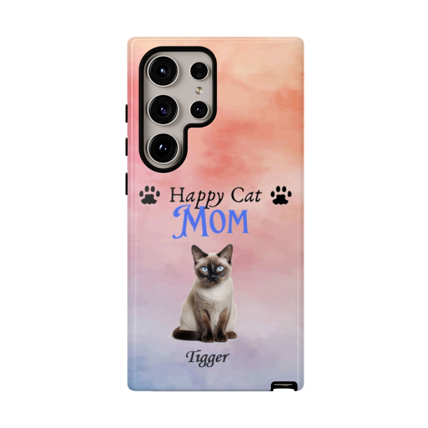 Happy Cat Mom - Personalized - Whimsical Phone Cases - Mother's Day