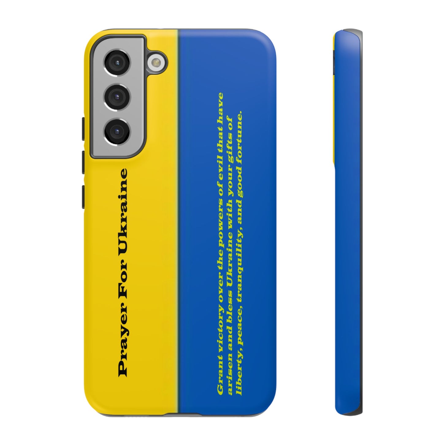 Flag of Ukraine with Prayer - Flag Phone Cases