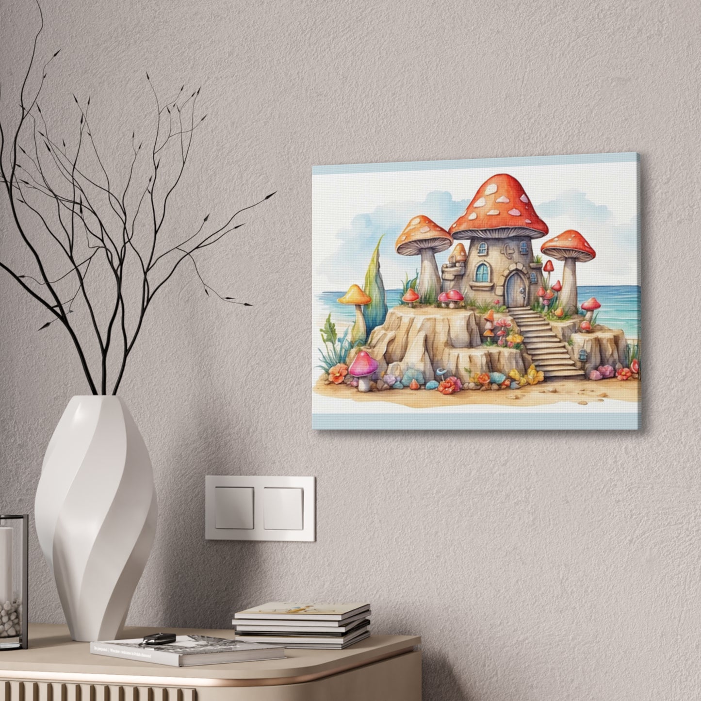 Mushroom House - Canvas Stretched, 0.75"