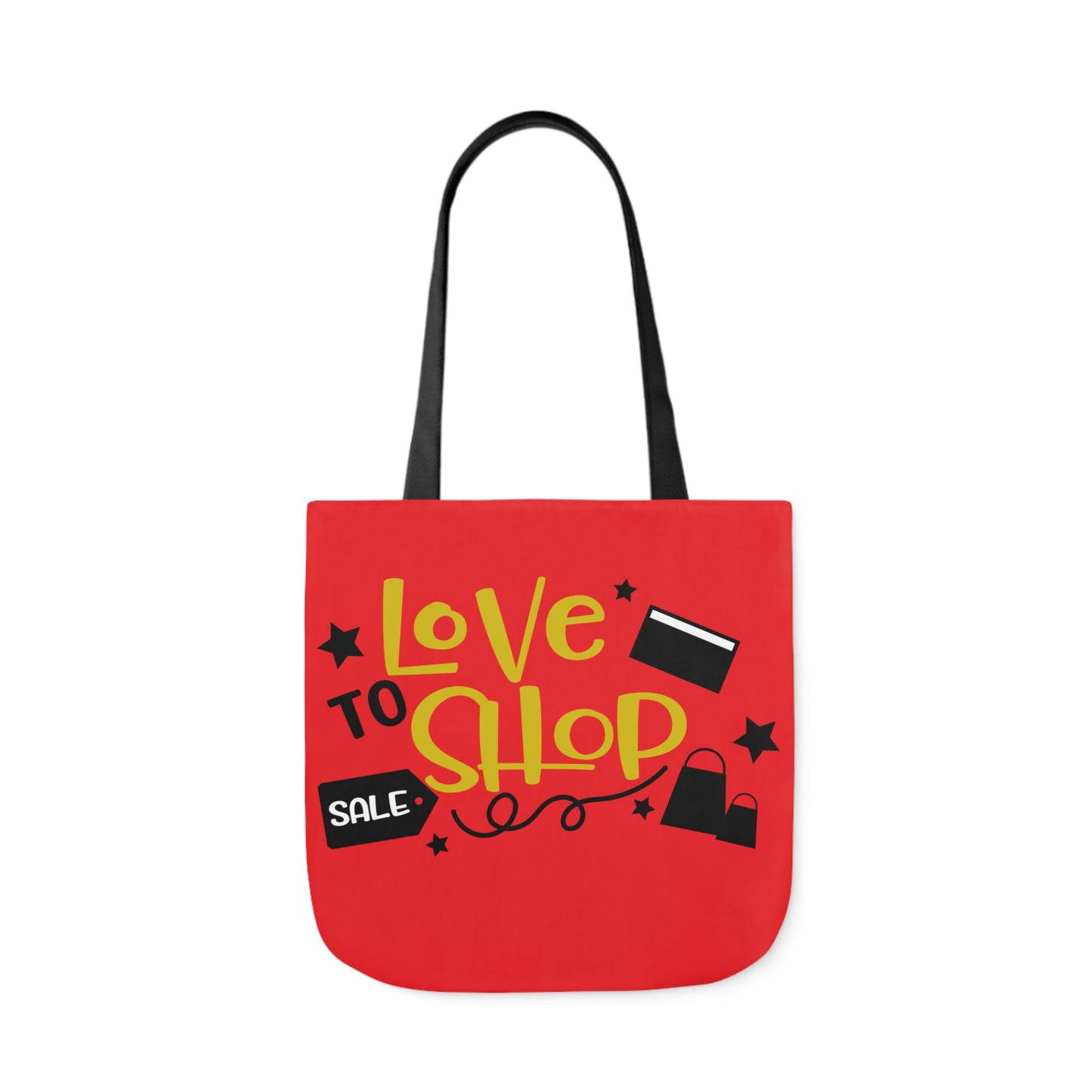 Love to Shop = Canvas Tote Bag, 5-Color Straps - Mother's Day