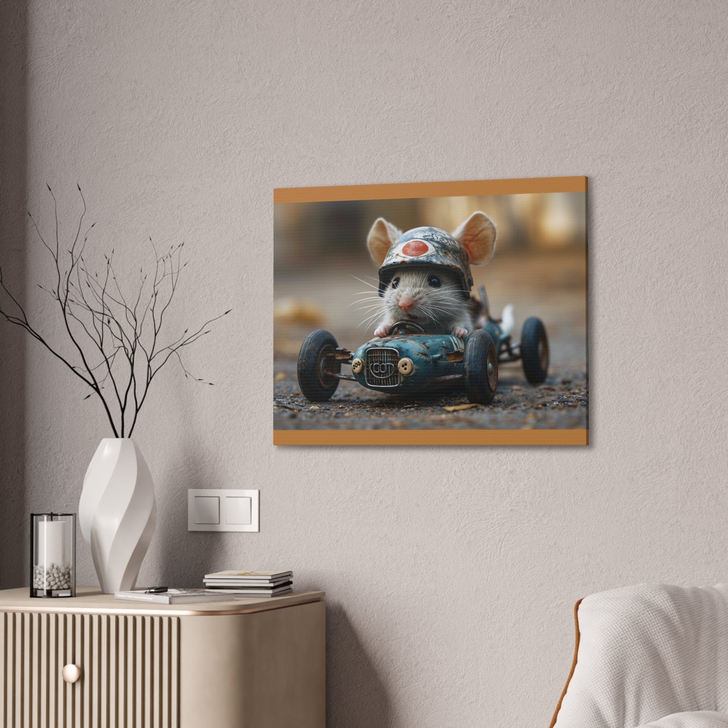 Mouse Racer - Canvas Stretched, 0.75"