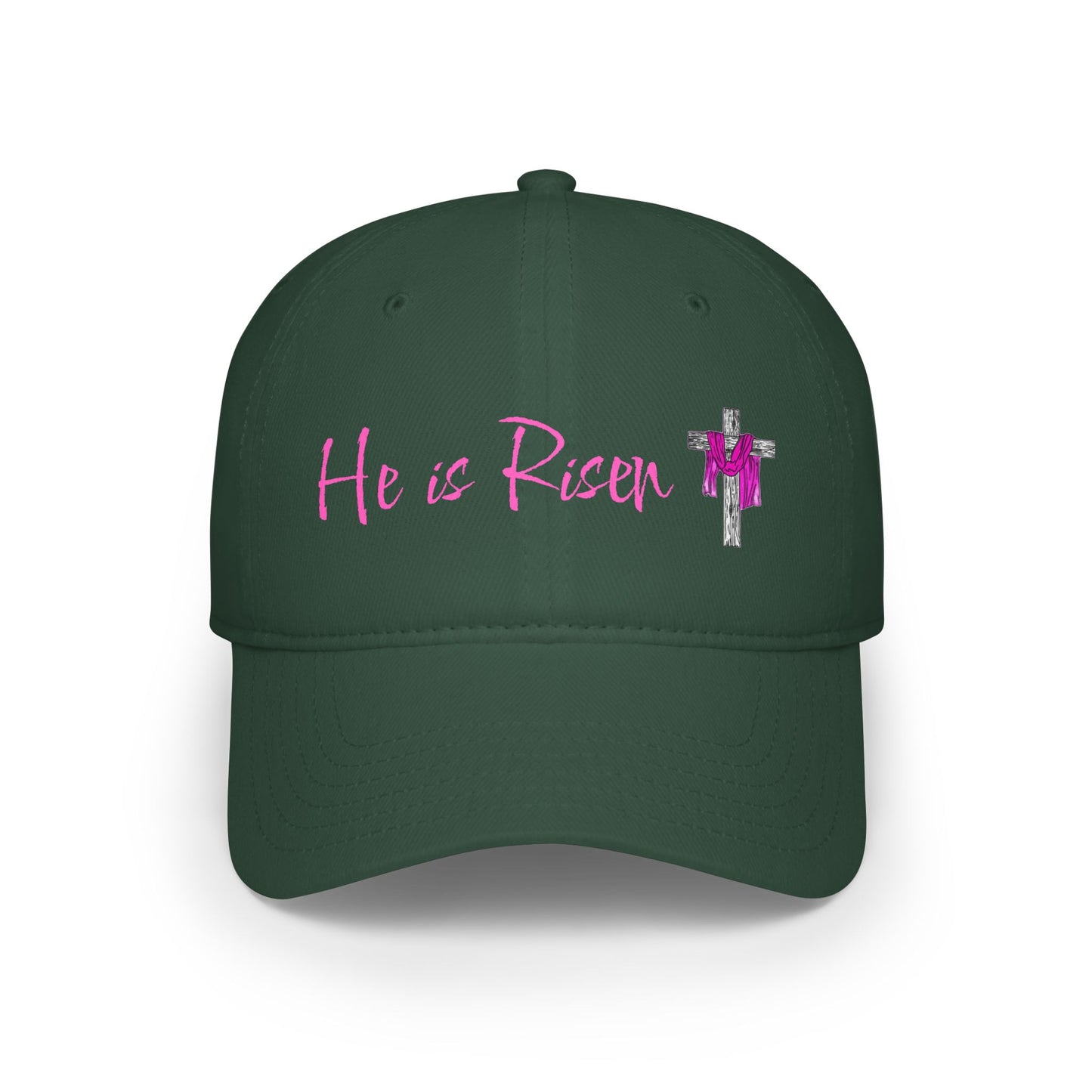 He is Risen - Pink - Low Profile Baseball Cap - Easter - Mother's Day - Father's Day - Easter 1