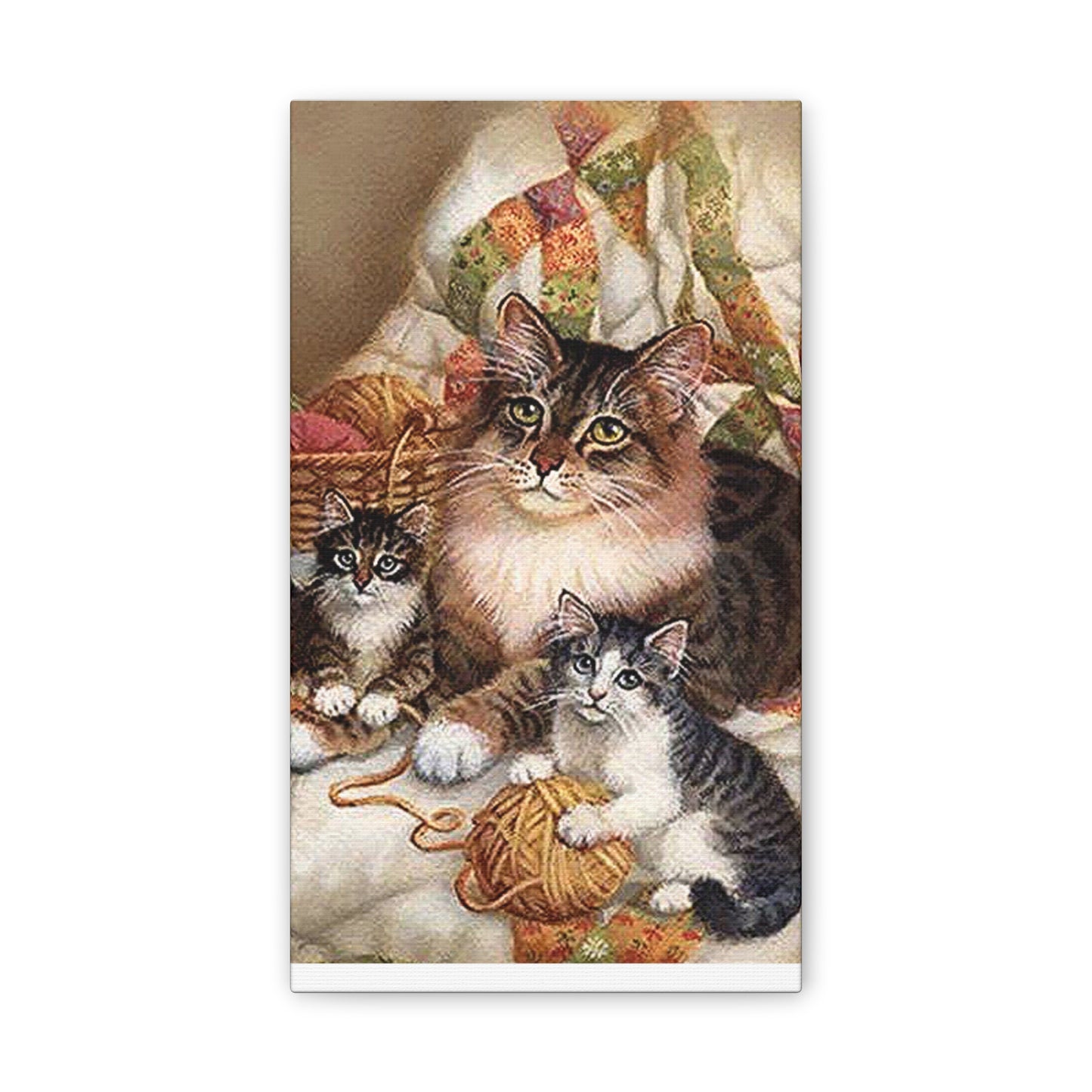 Kitty Family - Canvas Stretched, 0.75"