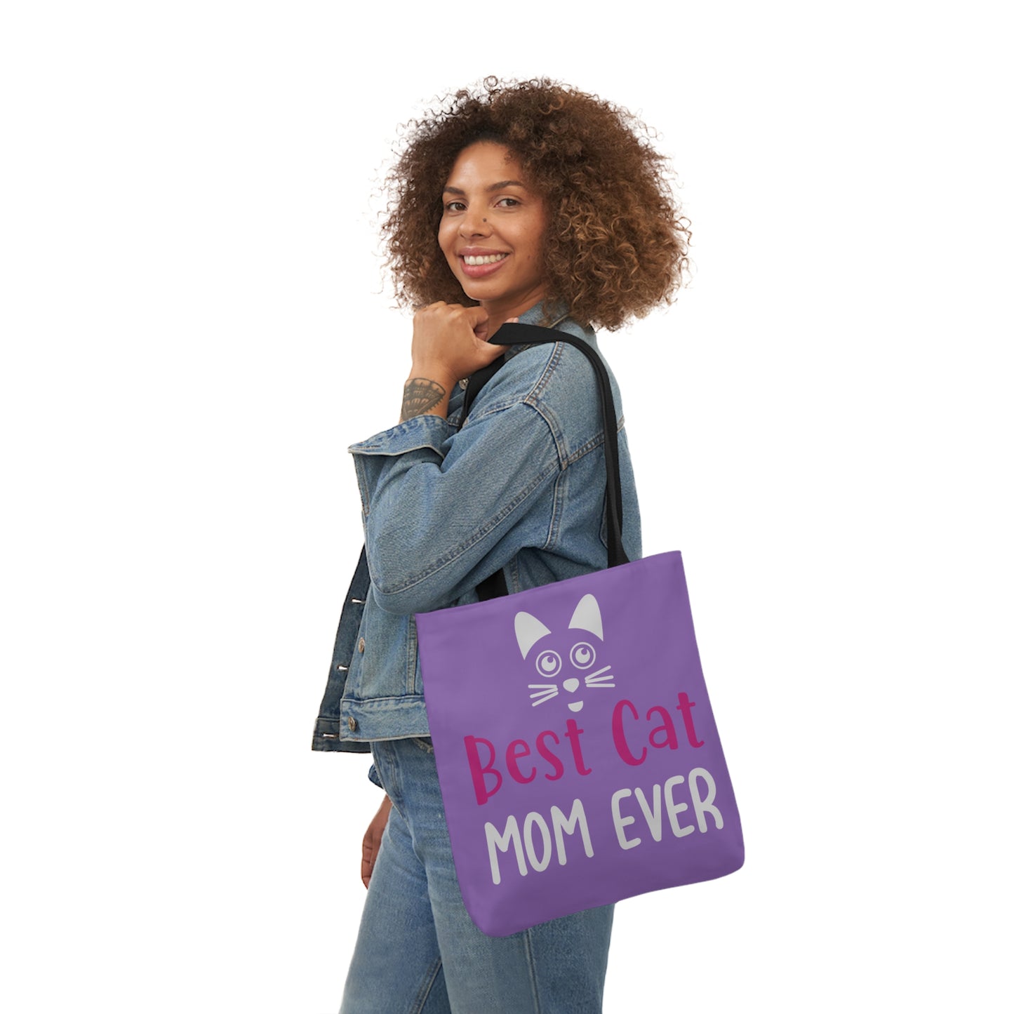 Best Cat Mom Ever - Canvas Tote Bag, 5-Color Straps - Mother's Day