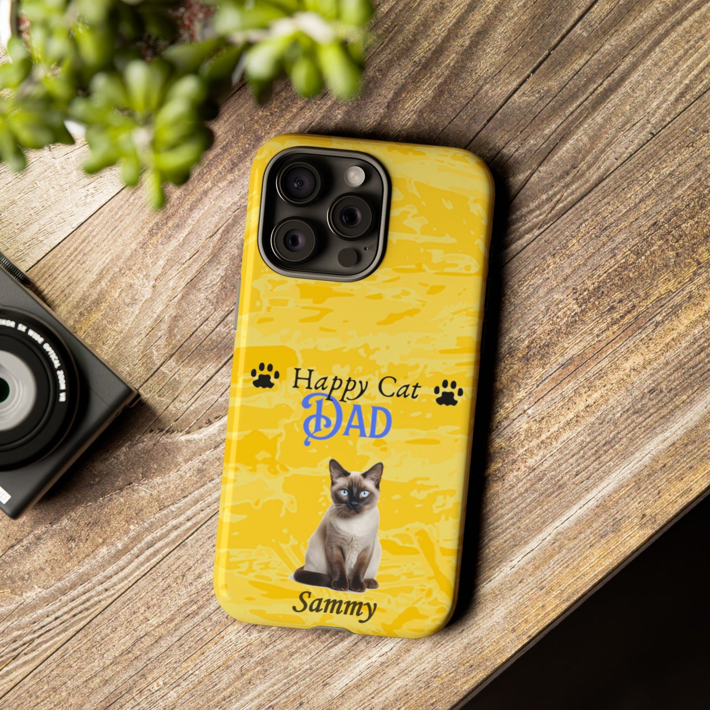 Happy Cat Dad - Personalized - Whimsical Phone Cases - Father's Day