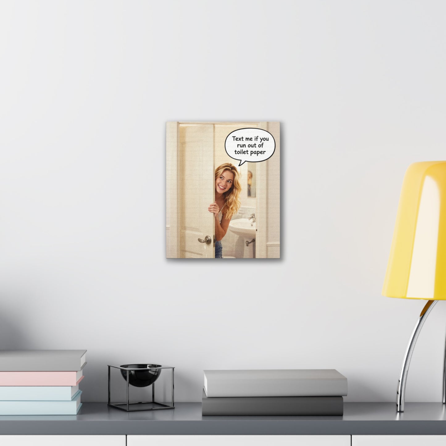 Text Me - Canvas Stretched, 0.75"- Wall Art 2026 - Bathroom Humor