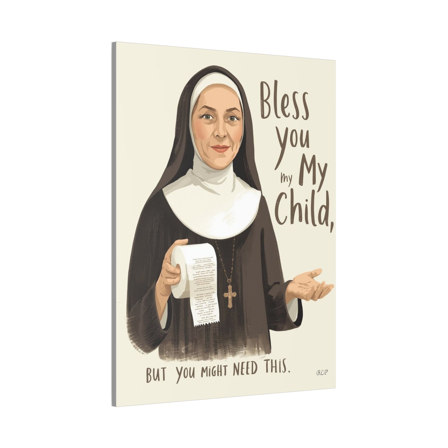 Bless You My Child - Canvas Stretched, 0.75" - 2026 Wall Art - Bathroom Humor
