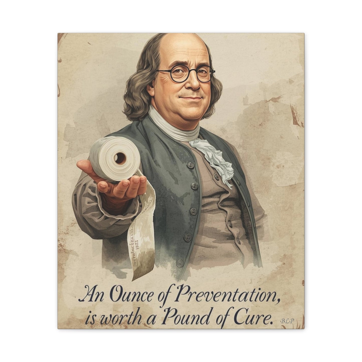 Franklin - Canvas Stretched, 0.75" - 2026 Wall Art - Bathroom Humor