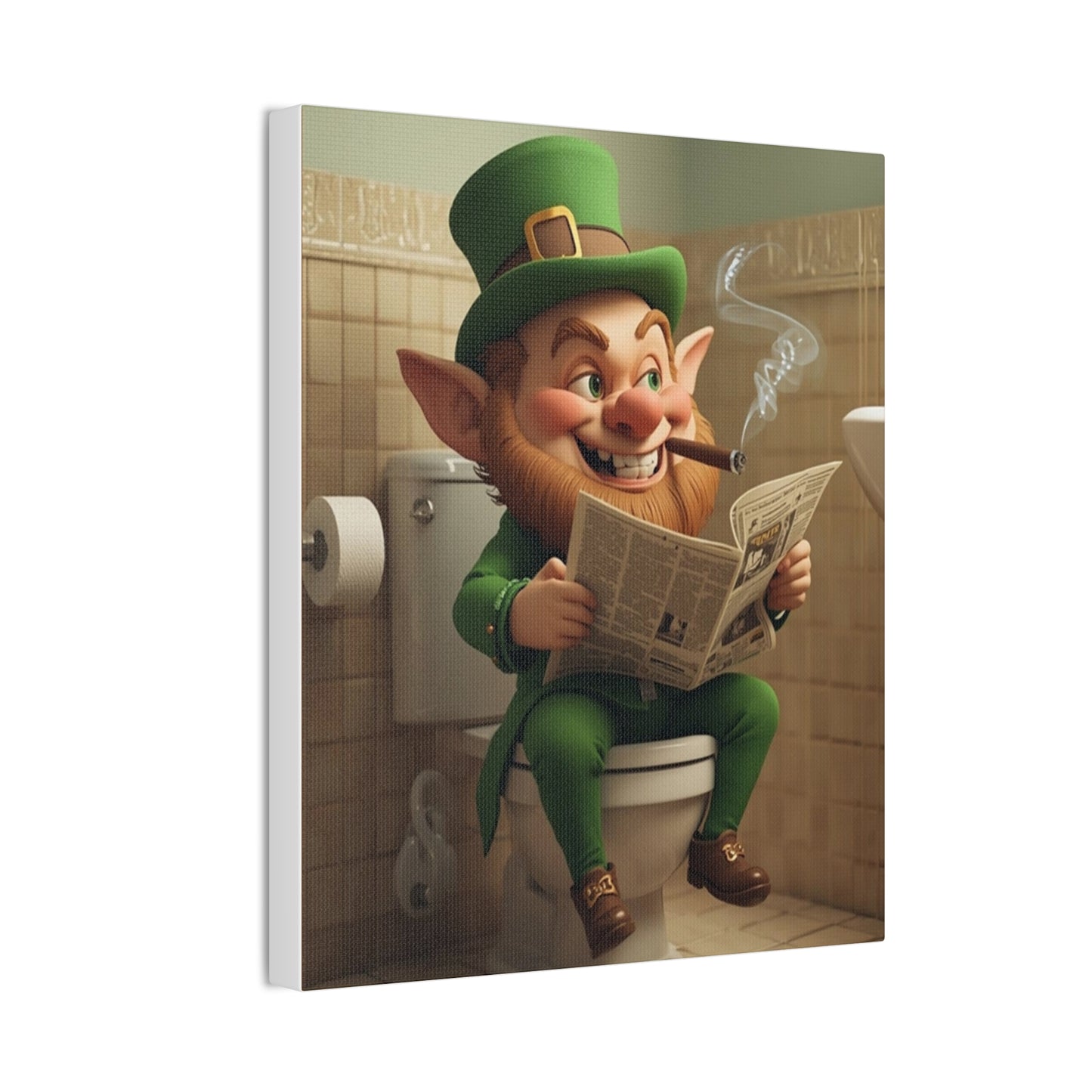 Leprechaun - Canvas Stretched, 0.75" - Wall art 2026 - Bathroom Humor