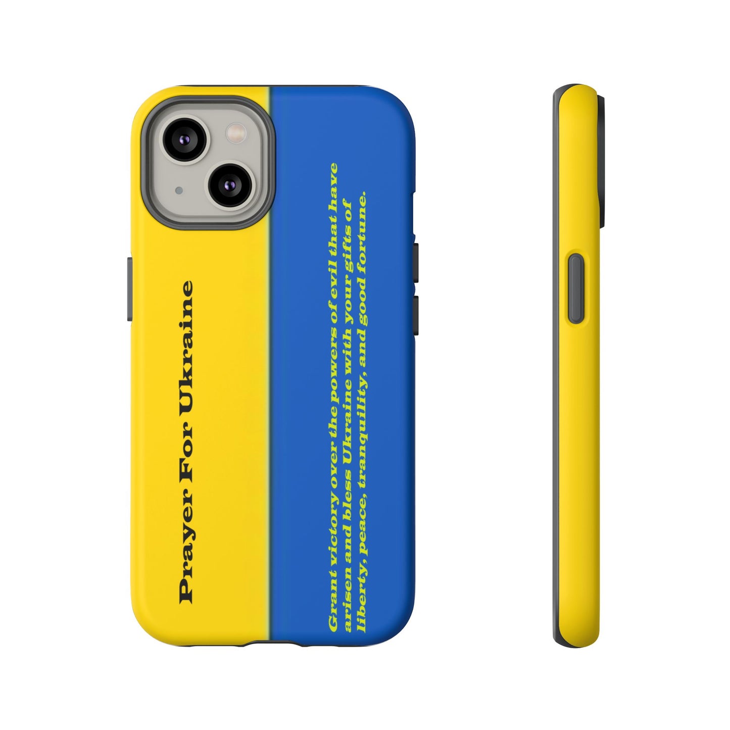 Flag of Ukraine with Prayer - Flag Phone Cases