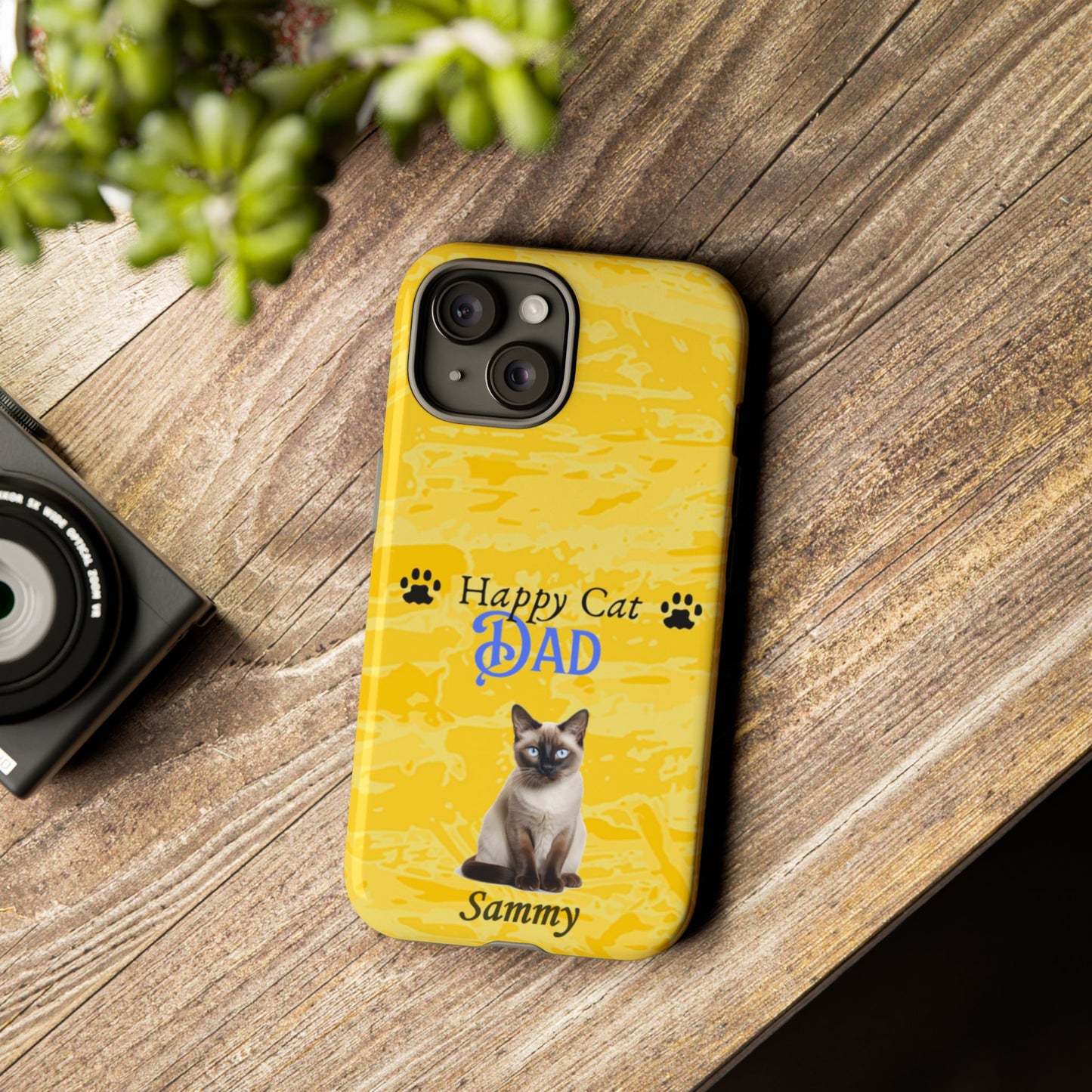 Happy Cat Dad - Personalized - Whimsical Phone Cases - Father's Day