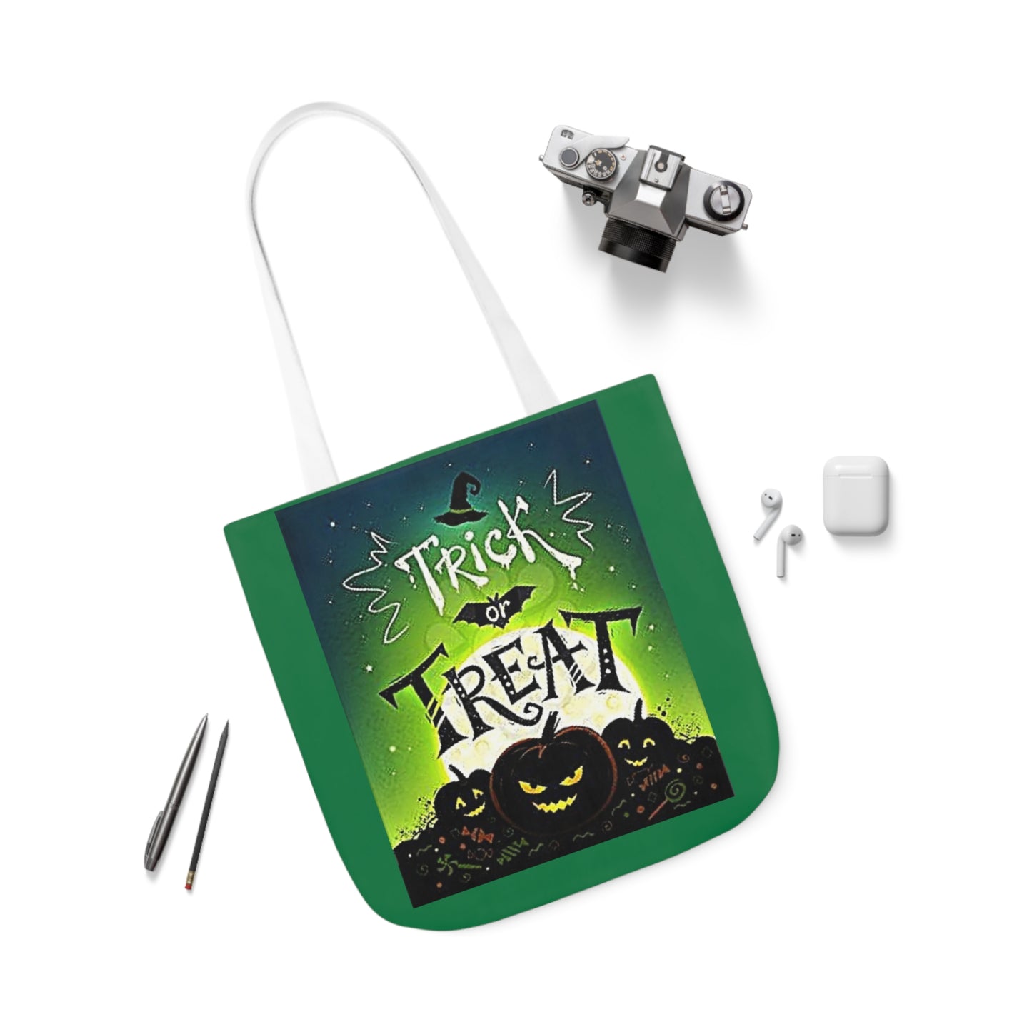 Trick or Treat - Canvas Tote Bag, 5-Color Straps - Halloween