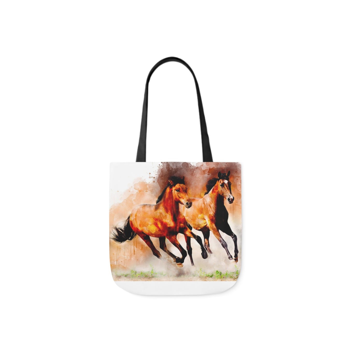 Horses - Canvas Tote Bag, 5-Color Straps