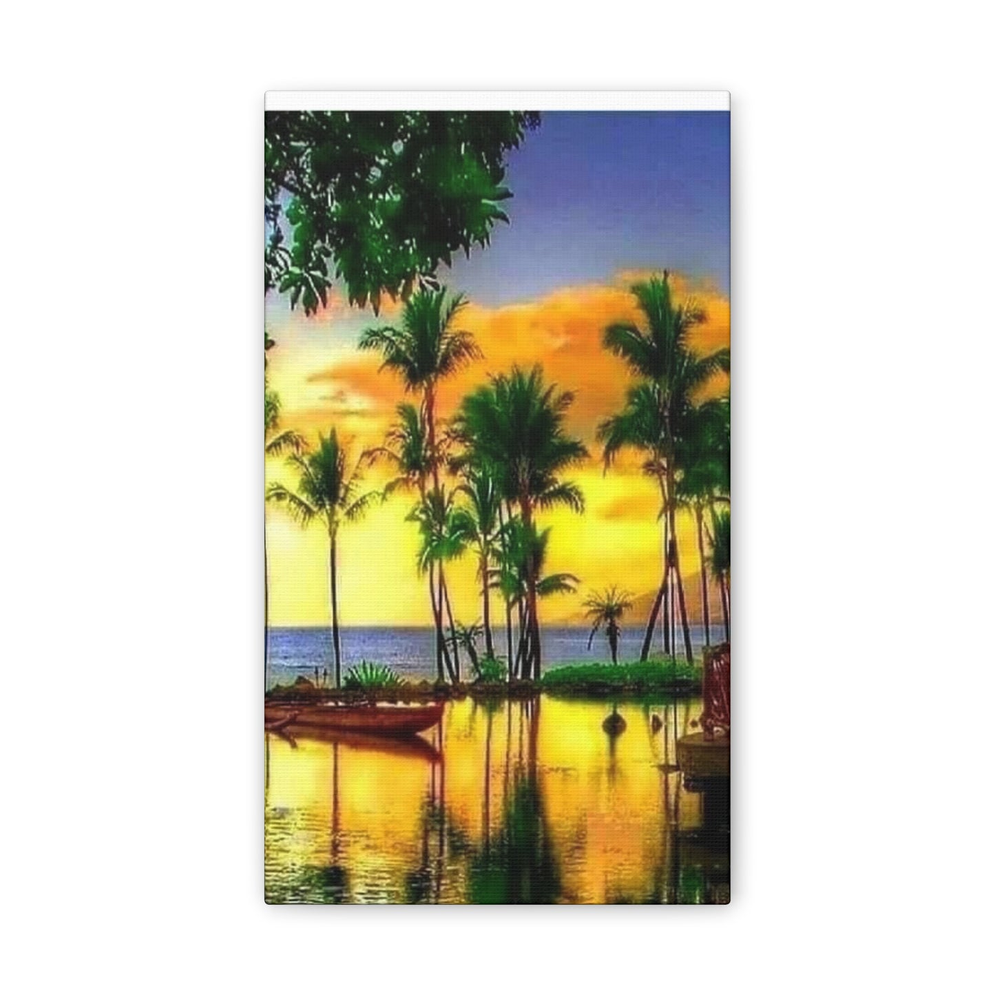 Island Lagoon - Canvas Stretched, 0.75"