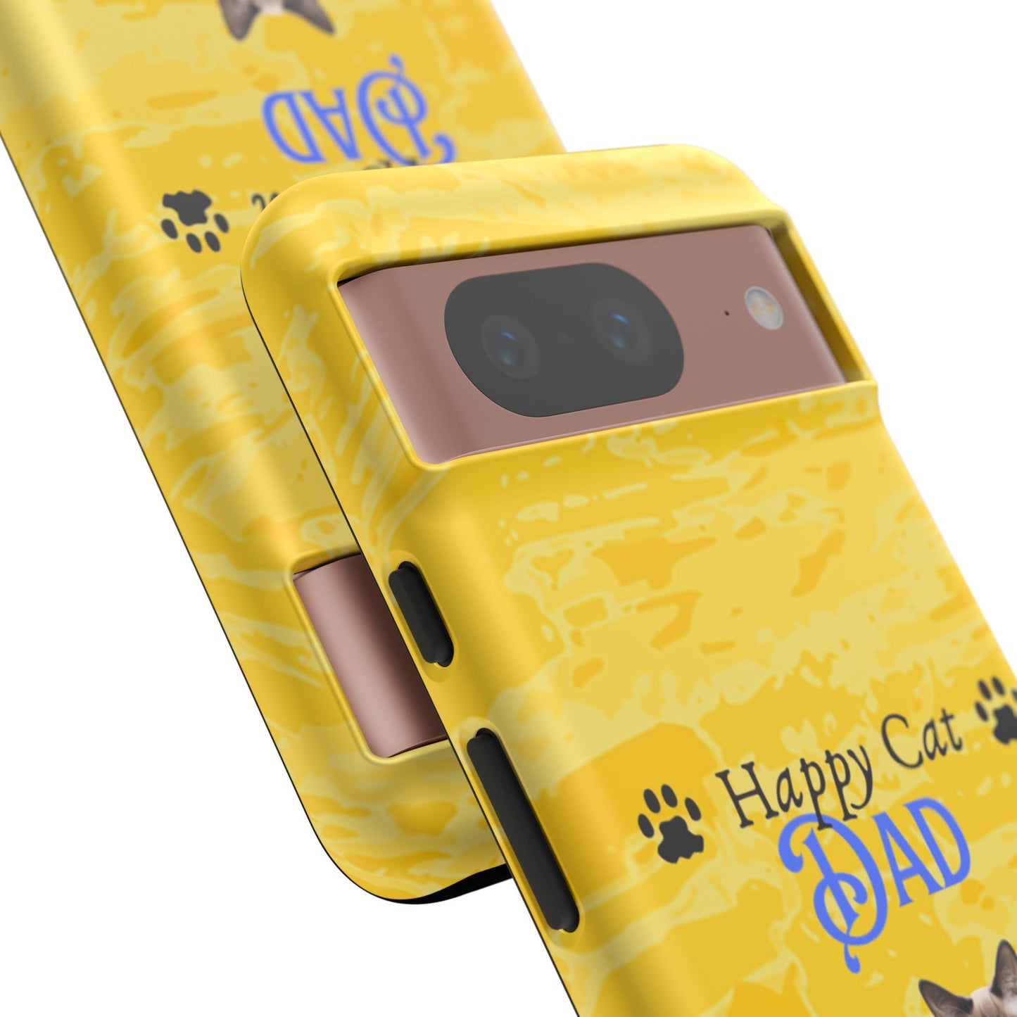 Happy Cat Dad - Personalized - Whimsical Phone Cases - Father's Day