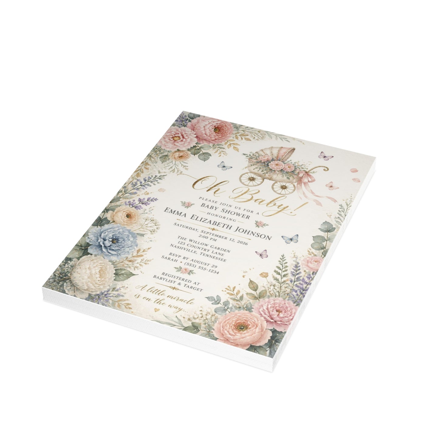 OH!  Baby Shower -Postcard Bundles (envelopes included)