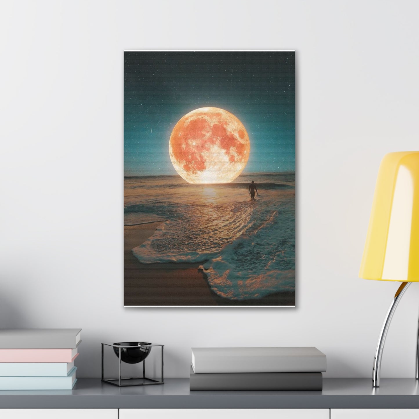 Moon on the water - Canvas Stretched, 0.75"