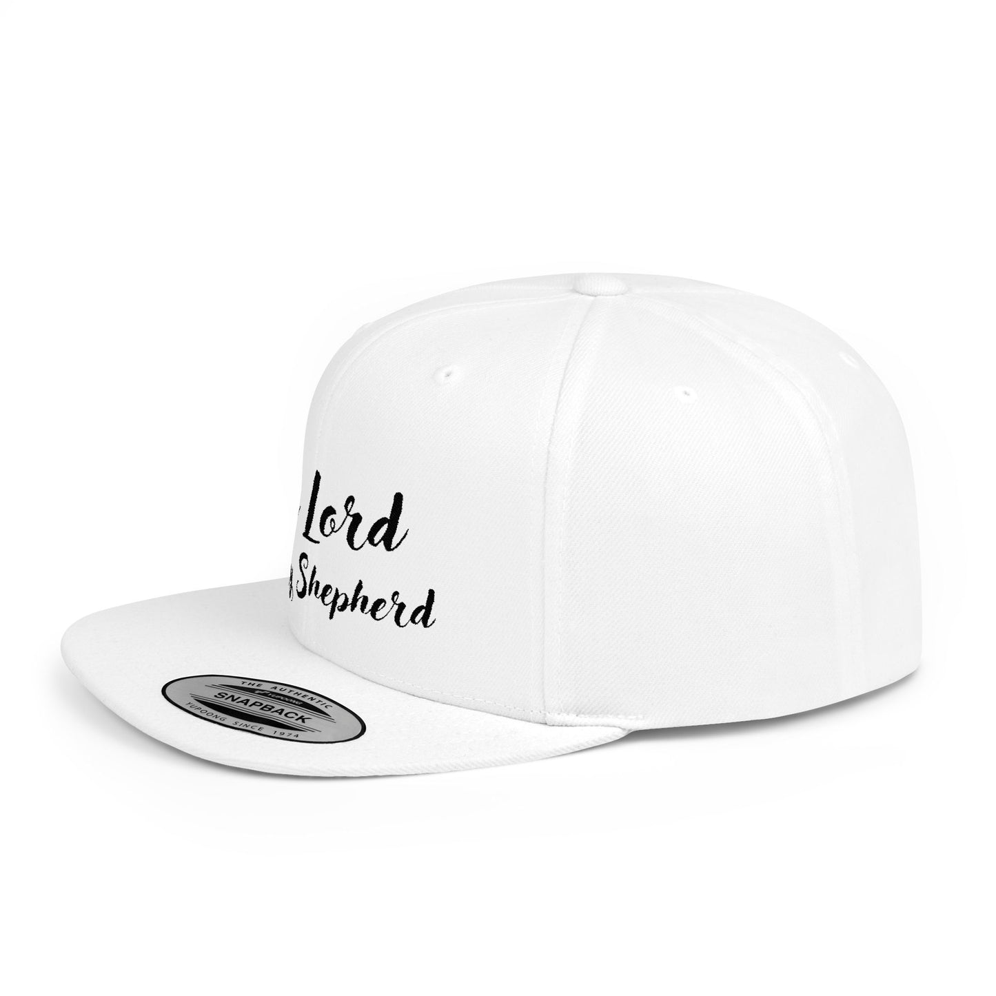 The Lord is My Shepherd - Black - Embroidered - Flat Bill Snapback - Base Ball Cap - Easter - Mother's Day - Father's Day