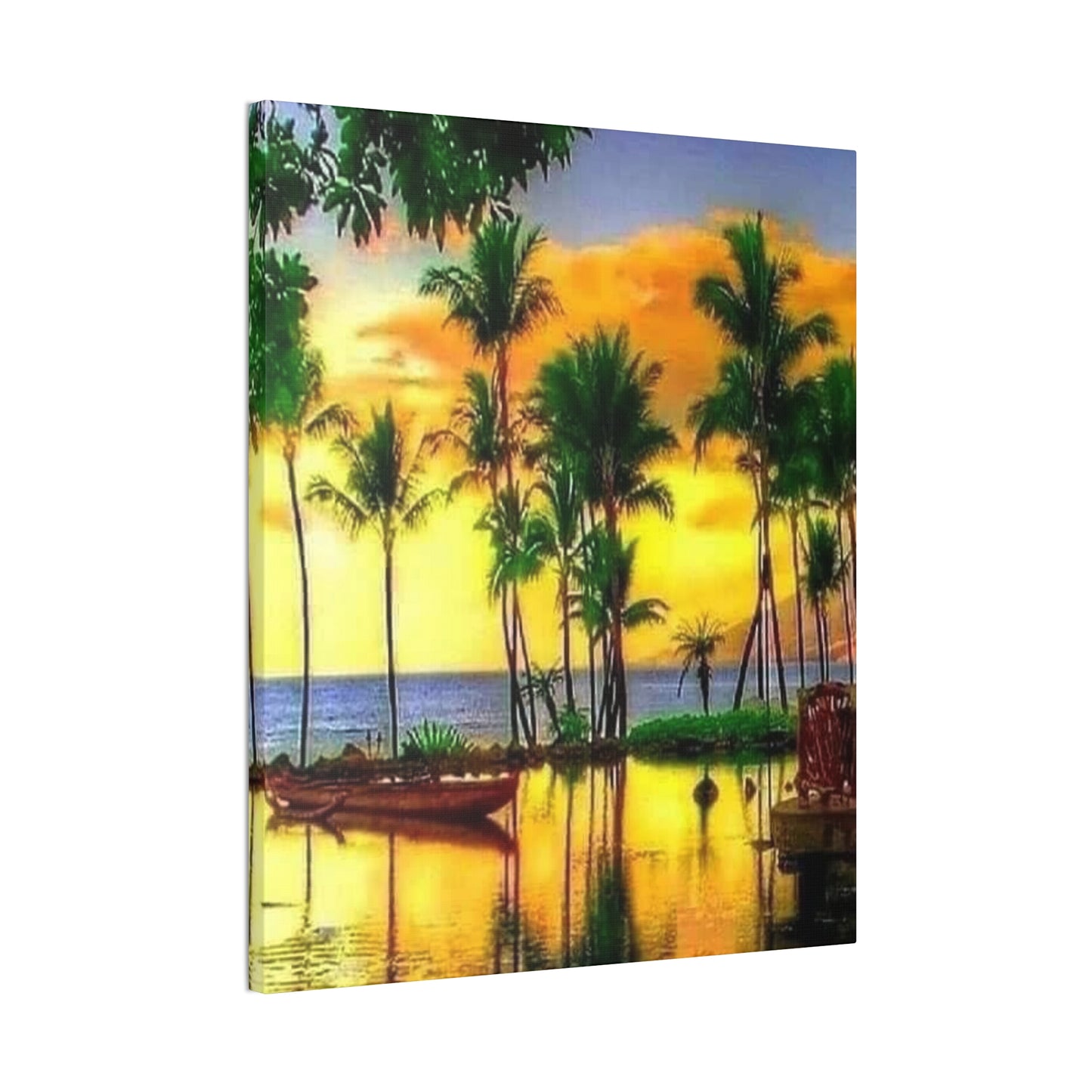 Island Lagoon - Canvas Stretched, 0.75"