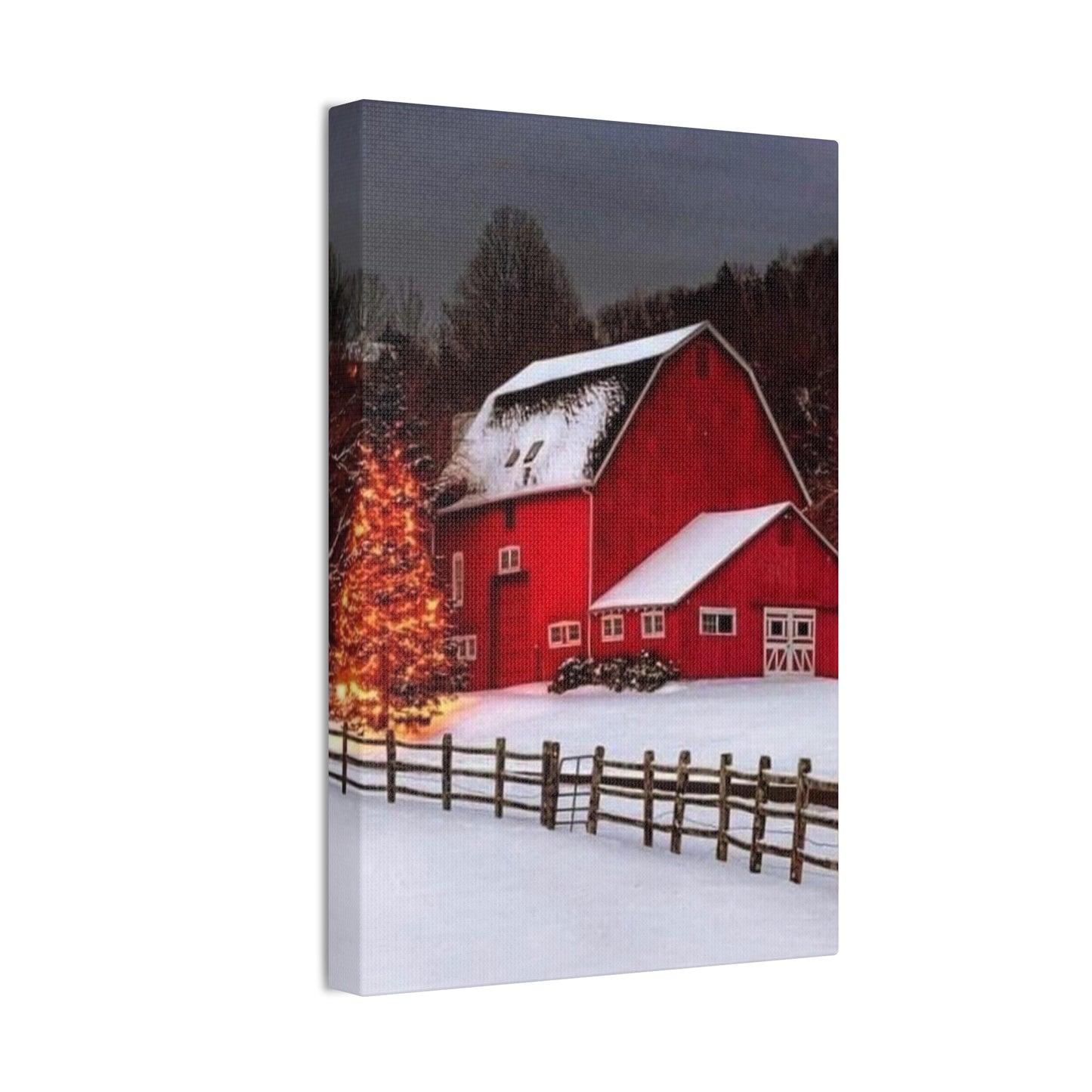 Barn in Winter - Canvas Stretched, 0.75"