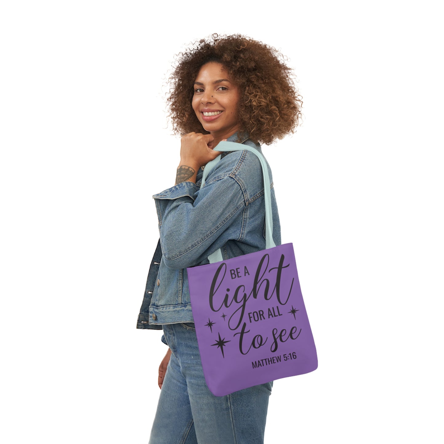 Be a light - Canvas Tote Bag, 5-Color Straps - Religion