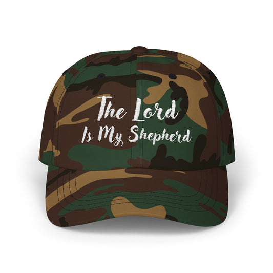 The Lord is My Shepherd in White - Embroidered - Classic Dad Baseball Cap - Easter - Mother's Day - Father's Day