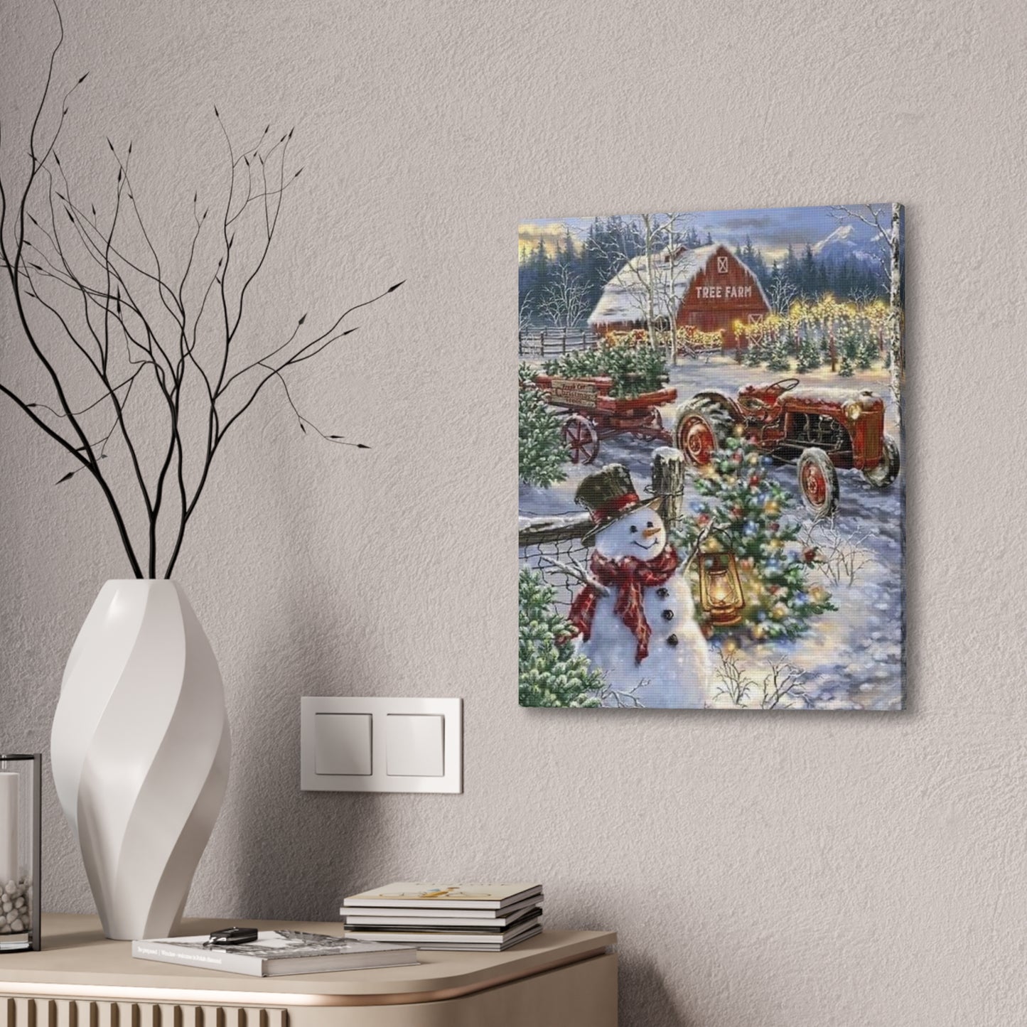 On the Farm - Canvas Stretched, 0.75" Christmas