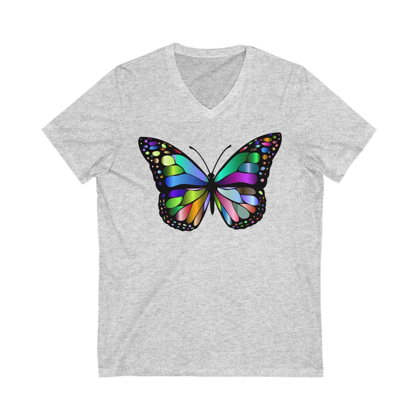 Colorful Butterfly - Unisex Jersey Short Sleeve V-Neck T-Shirts