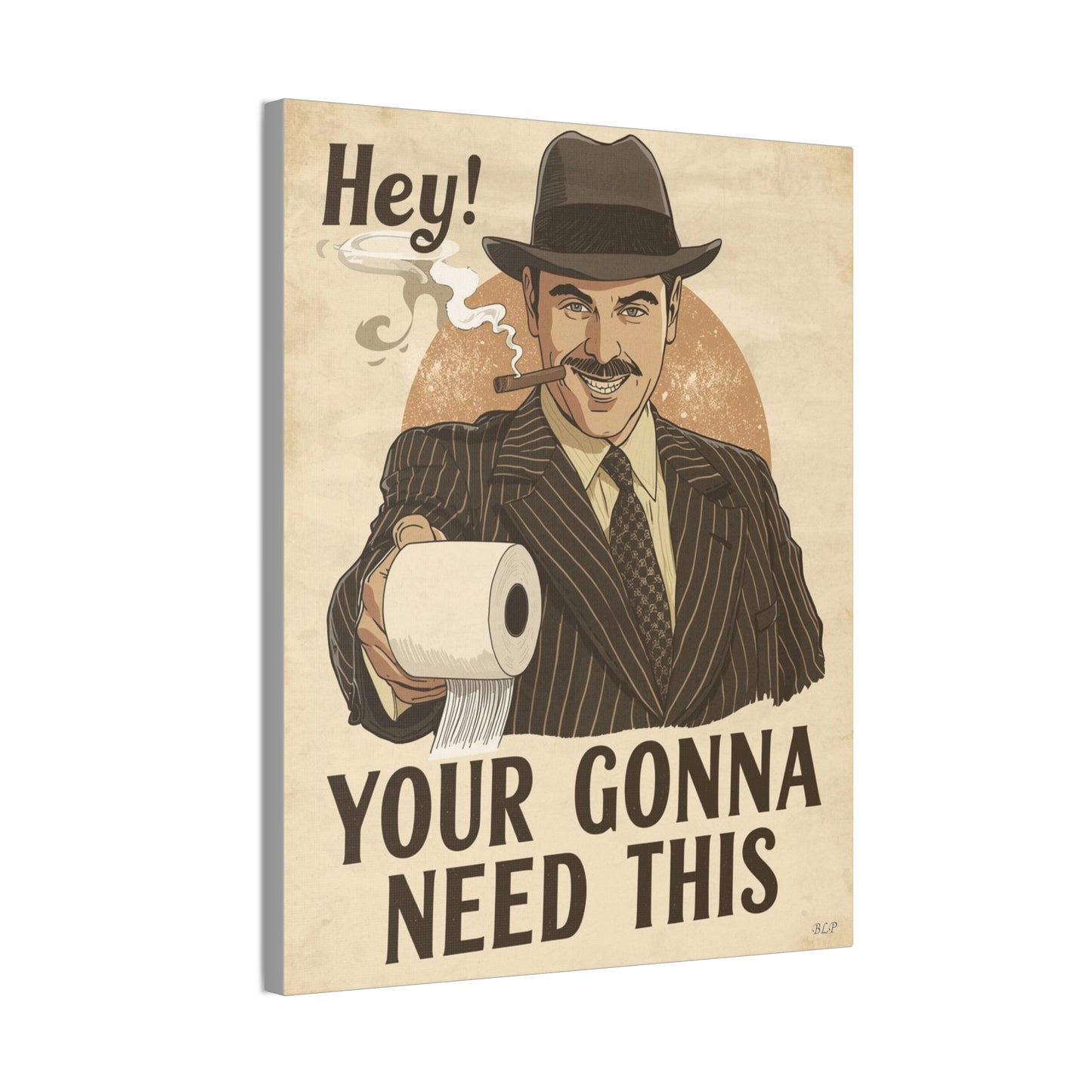 Gangster - Canvas Stretched, 0.75" - 2026 Wall Art - Bathroom Humor