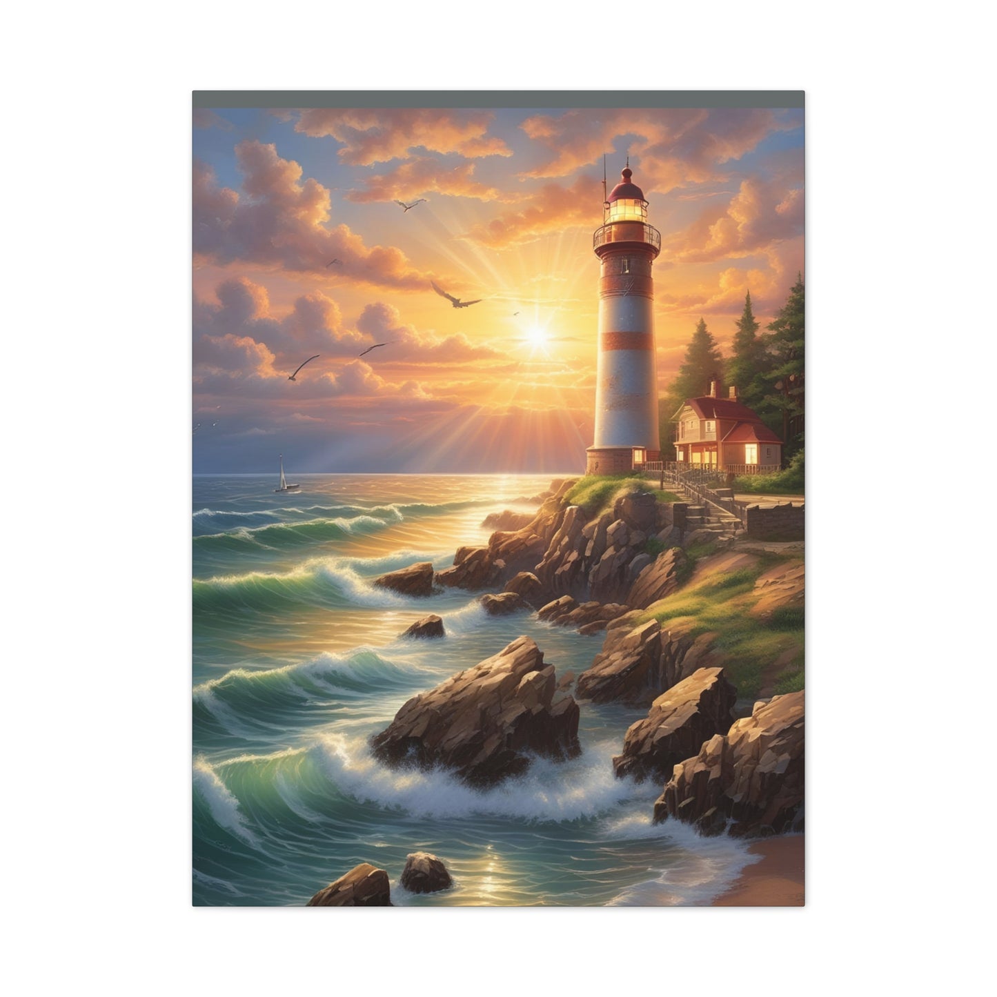 Light House - Canvas Stretched, 0.75"