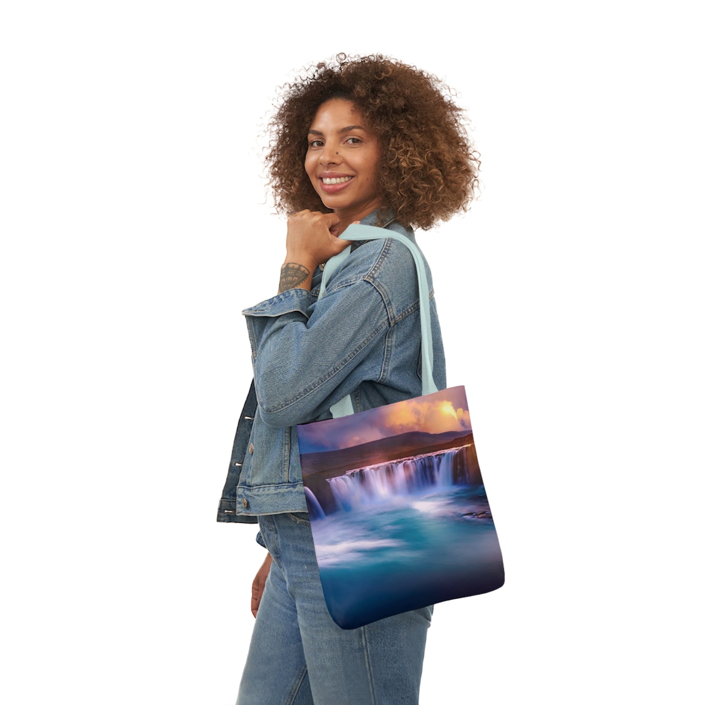 Waterfall - Canvas Tote Bag, 5-Color Straps